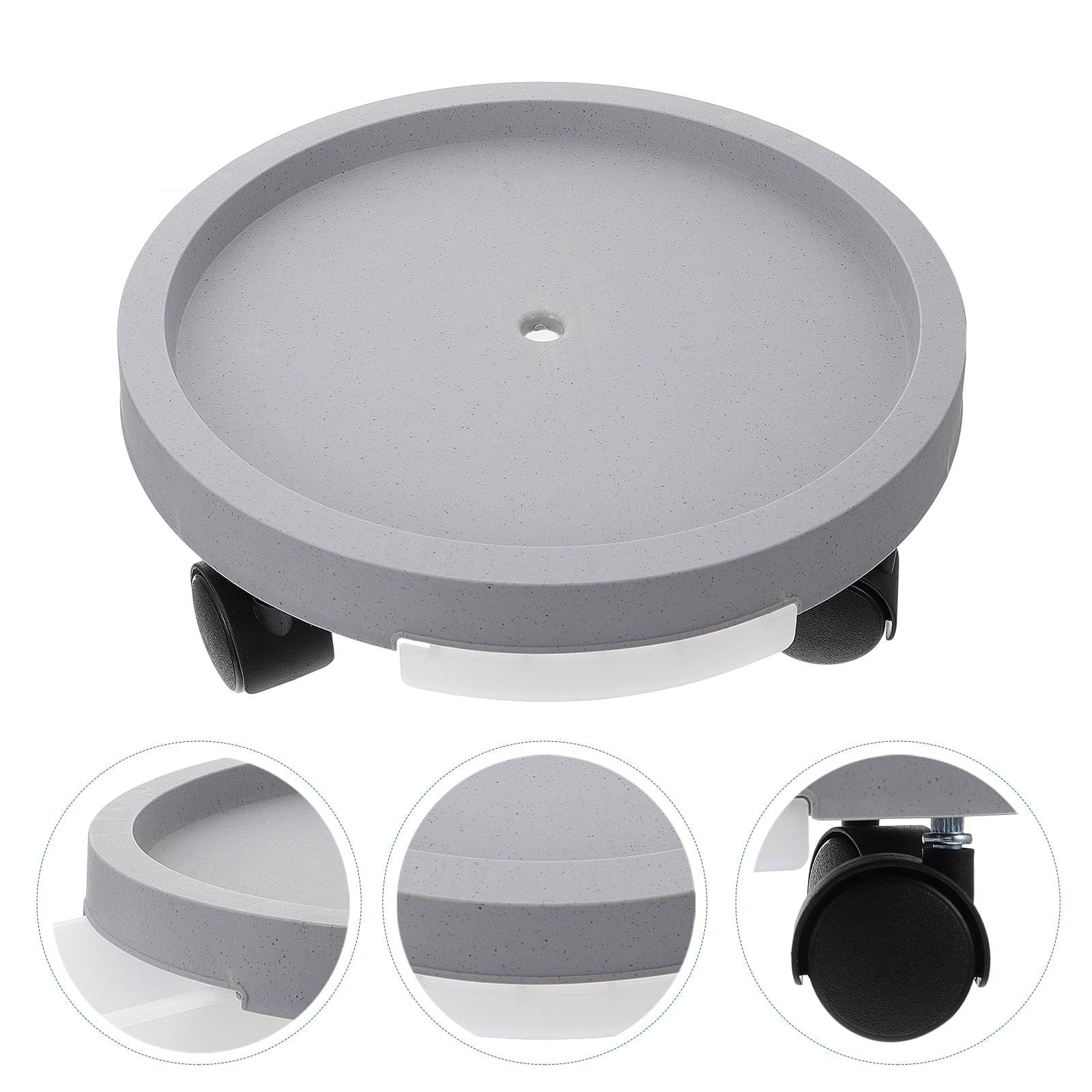 Guichaokj 1PC Plastic Universal Wheel Bonsai Tray Movable Plant Pot Tray with Brake Wheel