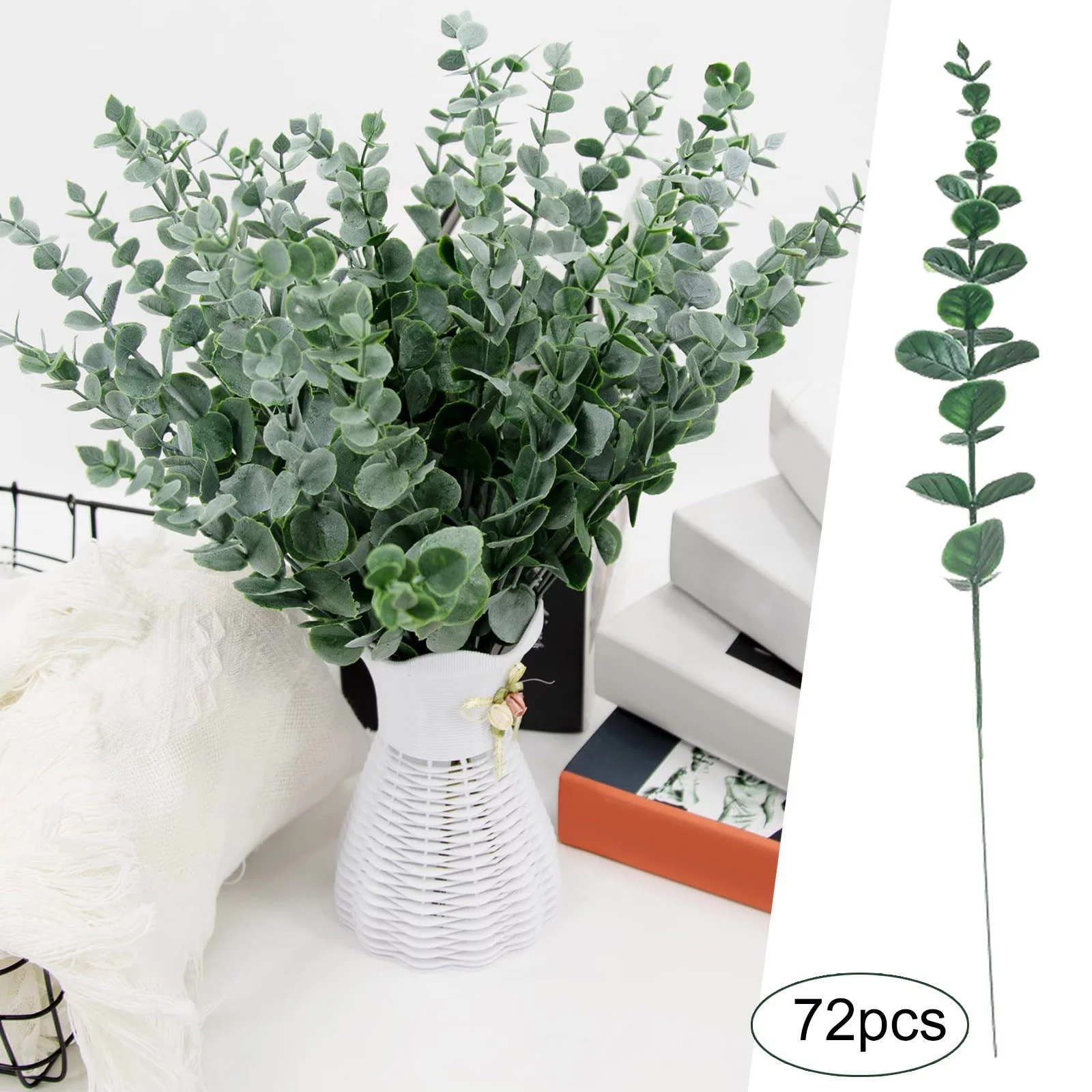 Yeetfub Fake Flowers for Outdoors 72 Pcs Stems Artificial Greenery Stems Leaves Stems 15 Inch Green Stems for Wedding Home Faux Flowers Bulk Gift for Mothers Day