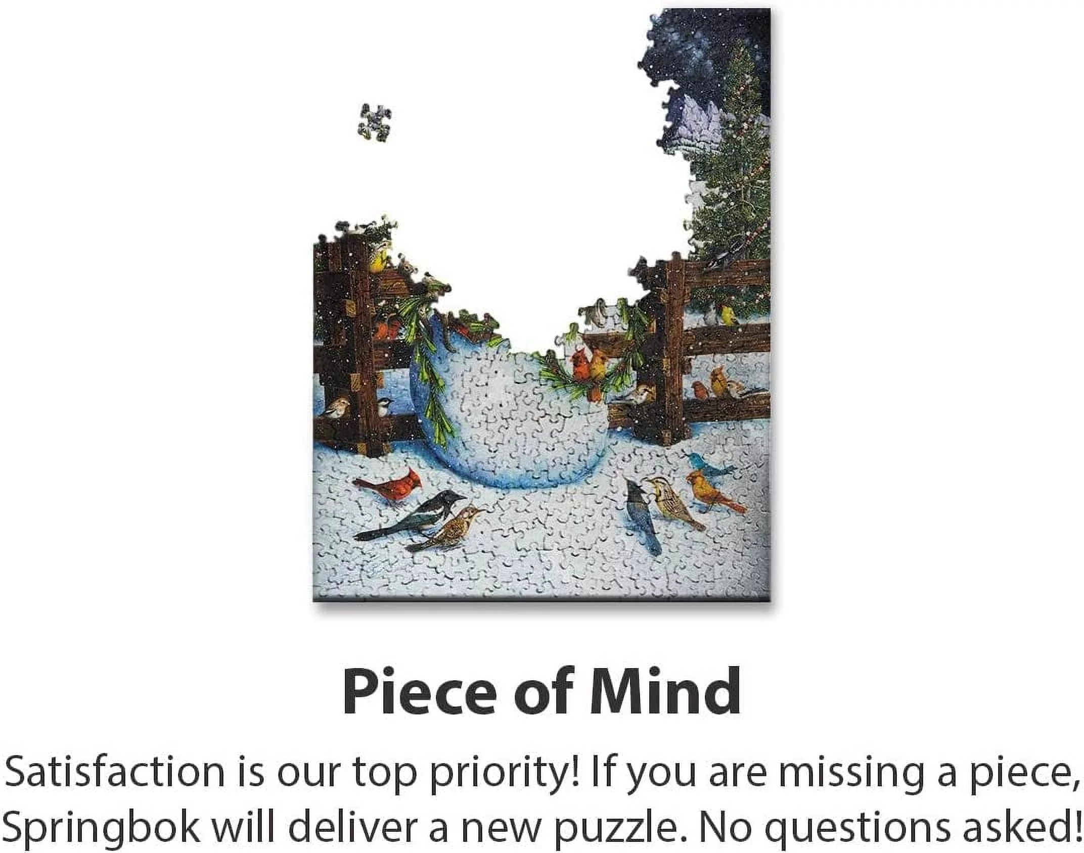 Springbok 1000 Piece Jigsaw Puzzle Western Snowman - Made in USA