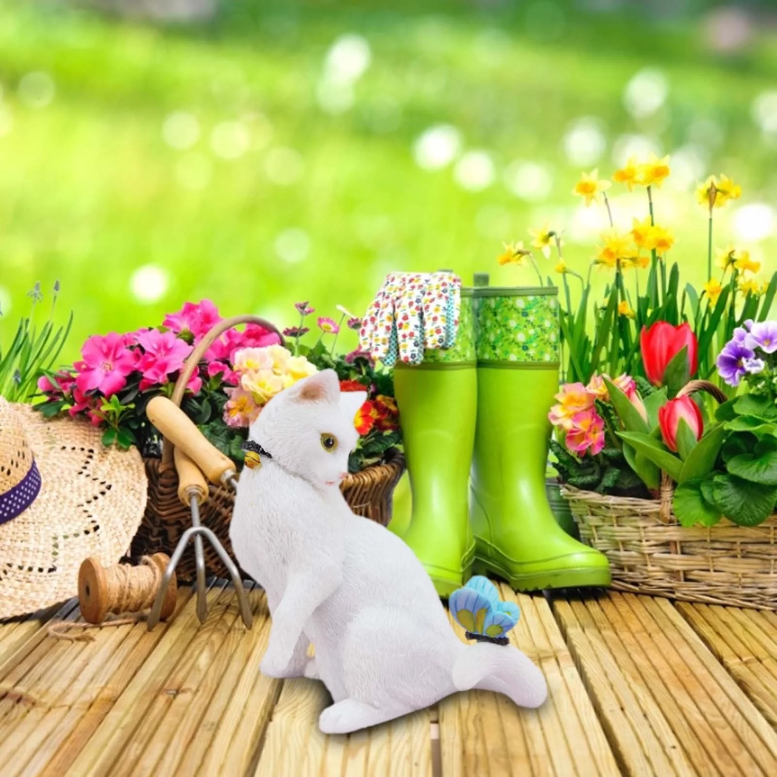 Valentines Day Gifts, Landscaping Pot Micro Resin Cat Decoration Flower Cute Car Decoration & HangsHome & Outdoor Use Decoration Outdoor