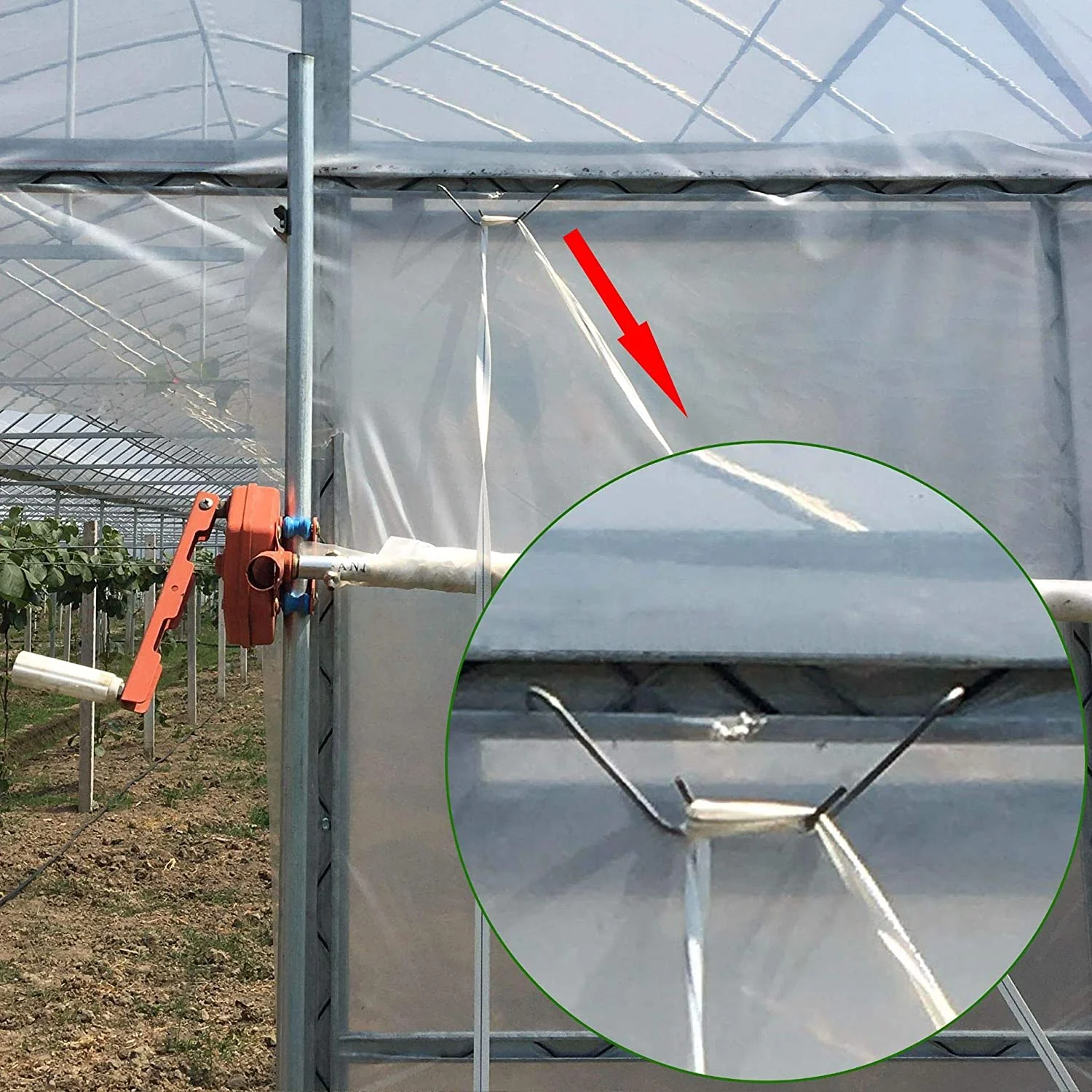 Greenhouse batten tape spring lock channel hook, greenhouse spring lock wire channel hook, made of galvanized steel, 20 pieces per package