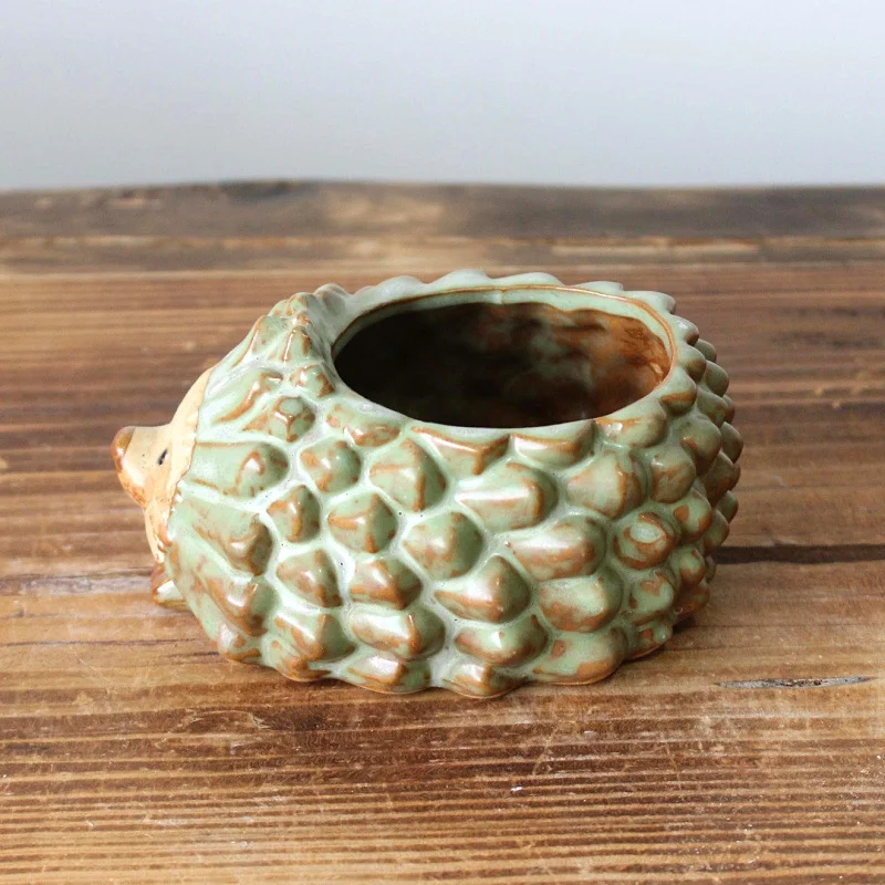 Ceramic Kiln-Glazed Hedgehog Succulent Flower Pot