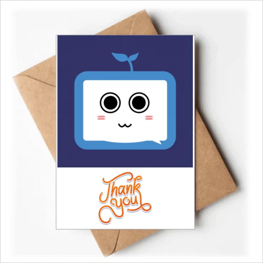 Saplings Cute Small TV Face Original Thank You Cards Envelopes Blank Note