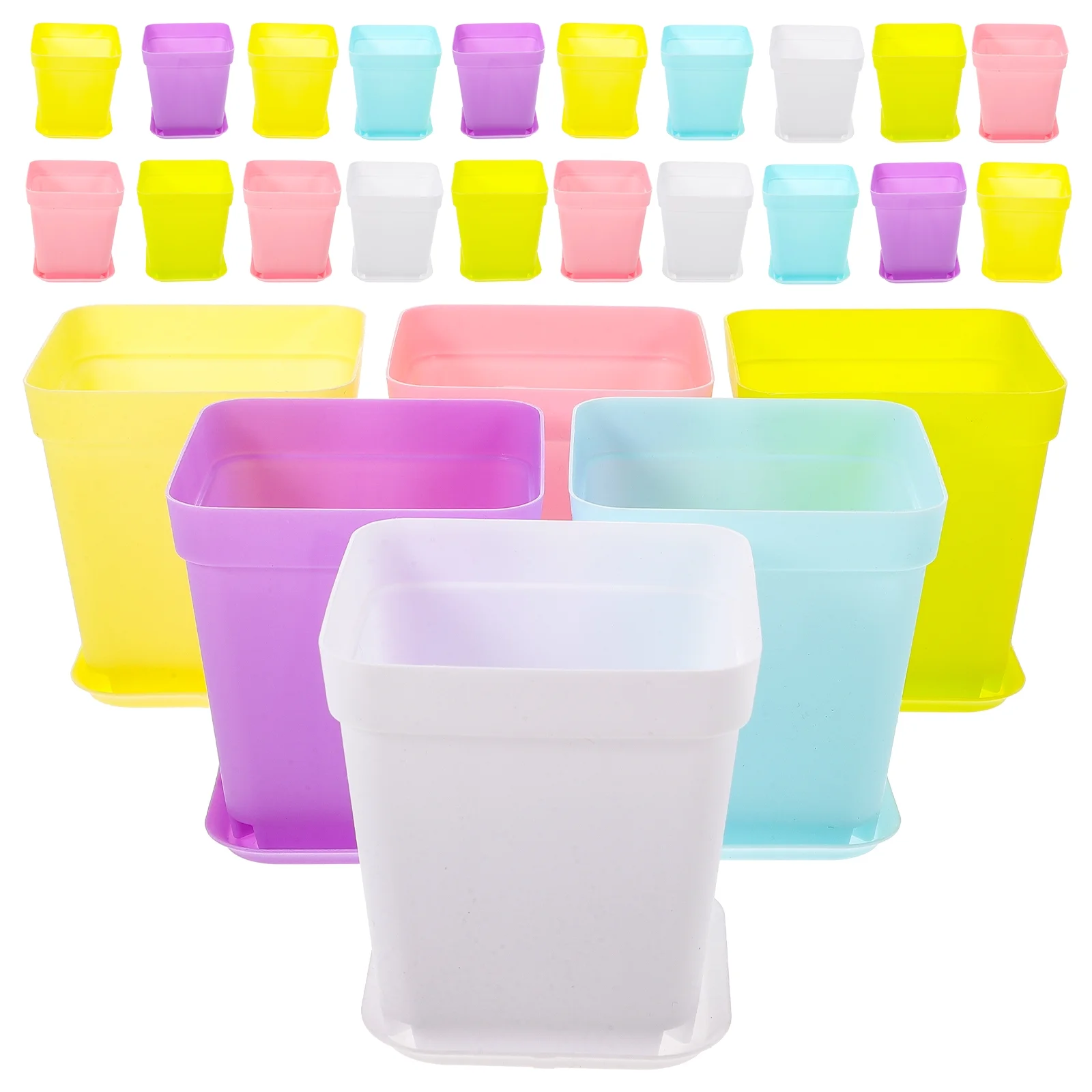 Plastic Nursery Pot 60 Set Flower Pots Home Succulent Plant Garden Flowerpots Seedling Cups Square Pp Resin