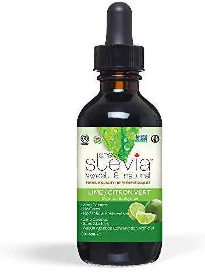 CRAVESTEVIA - All Natural Liquid Stevia Drops - Organic Stevia Sweetener - Sweetener Extracted from the Herb Stevia Rebaudiana | Gluten Free - Lime Flavor - 30ml Bottle