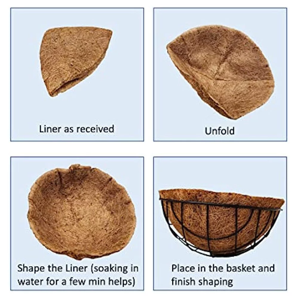 Metal Hanging Baskets with Coco Coir Liner Hanger Holder Plant Flower Pot