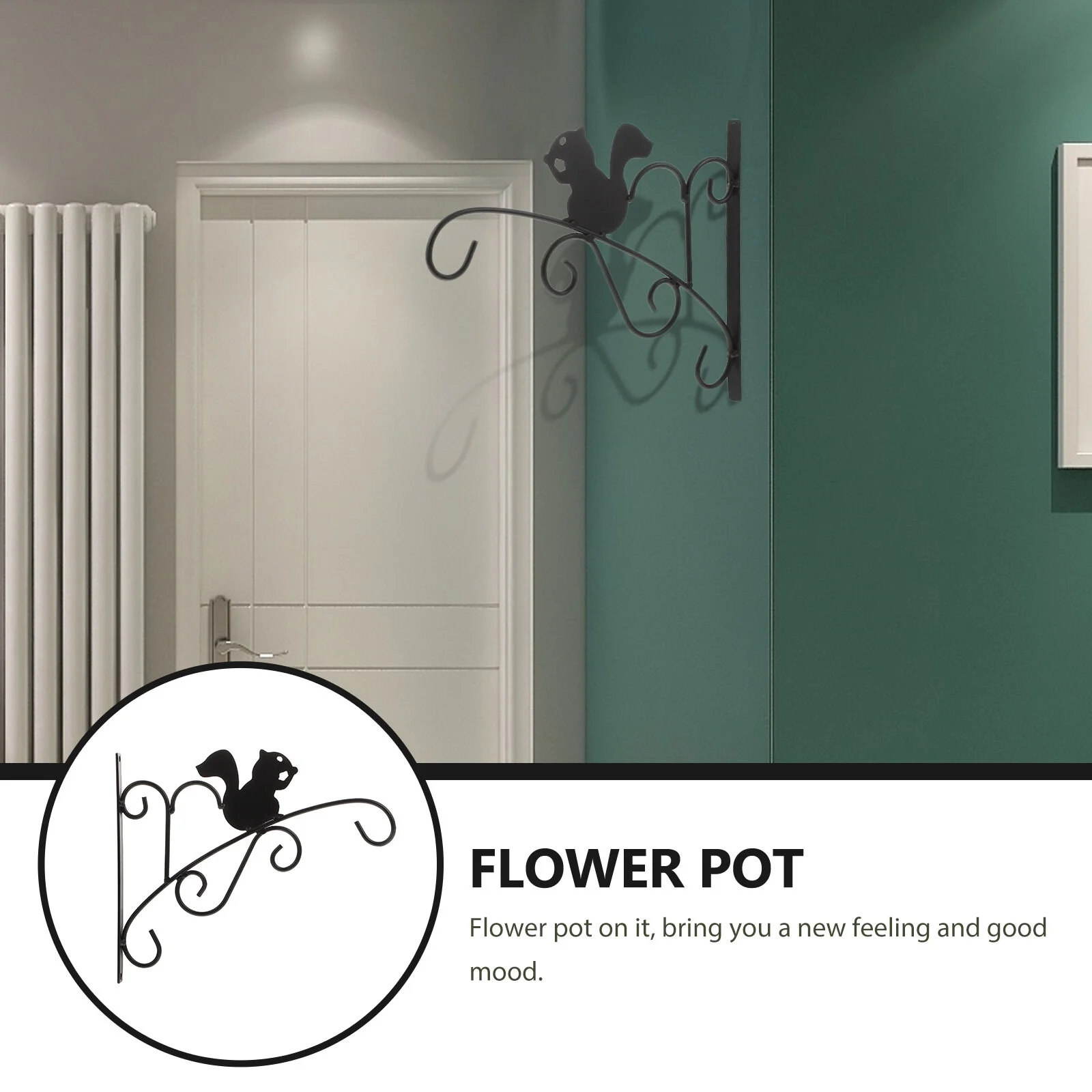 Guichaokj 1 Set Wall Hanging Flowerpot Rack Iron Flowerpot Stand Wall Mounted Plant Hanger