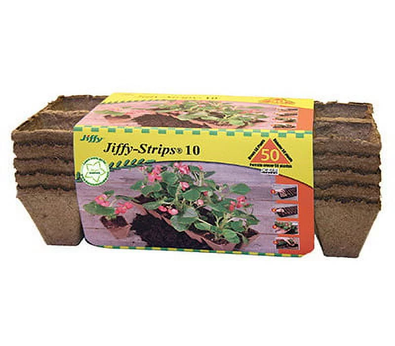 Ferry Morse JS50 Jiffy Strip Pot, 4 in L Tray, 10 in W Tray, Sphagnum Peat Moss