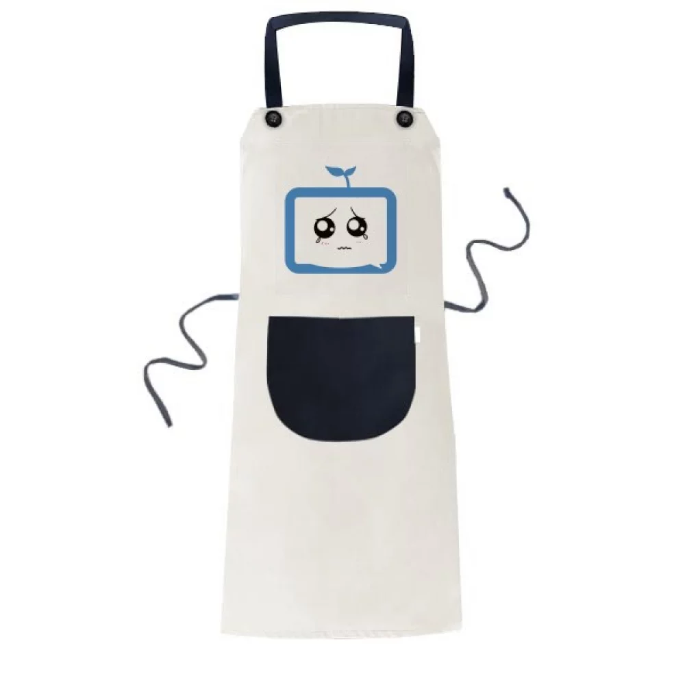 Saplings Injustice Small TV Happy Original Apron Cooking Bib Beige Kitchen Pocket Women Men