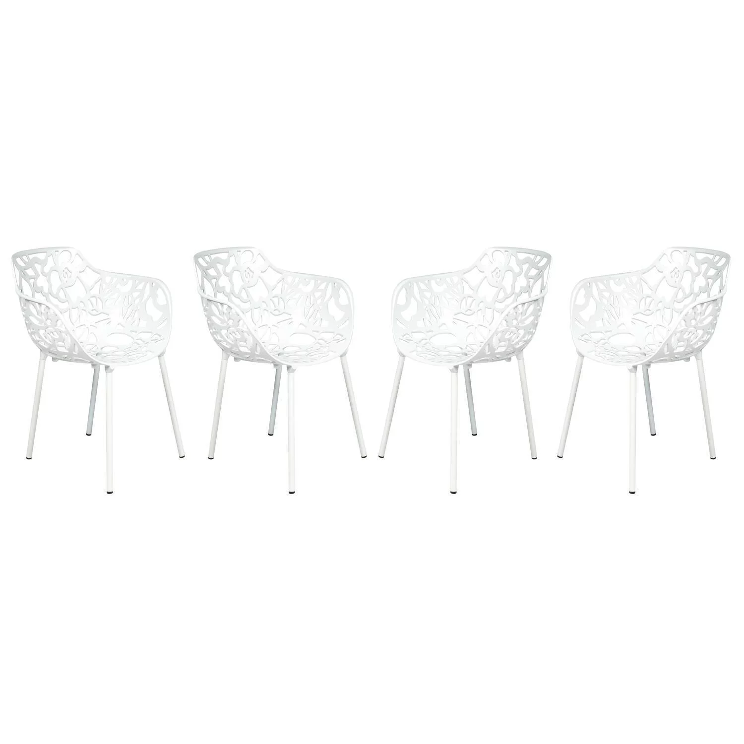 HomeStock Tuscan Temptations Modern Aluminum Chair, Set of 4