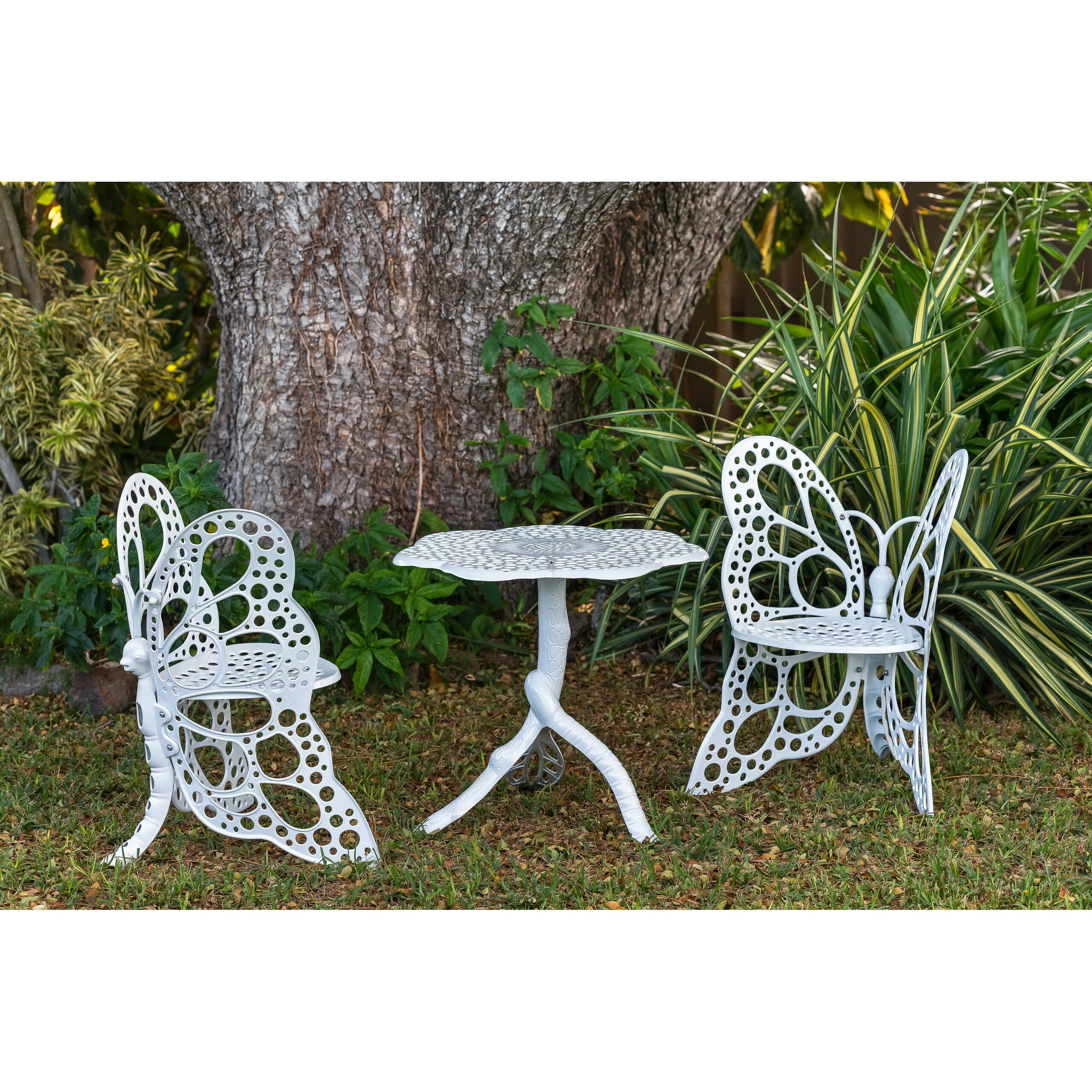 1065FHTOutdoor Black Butterfly Bistro Set White