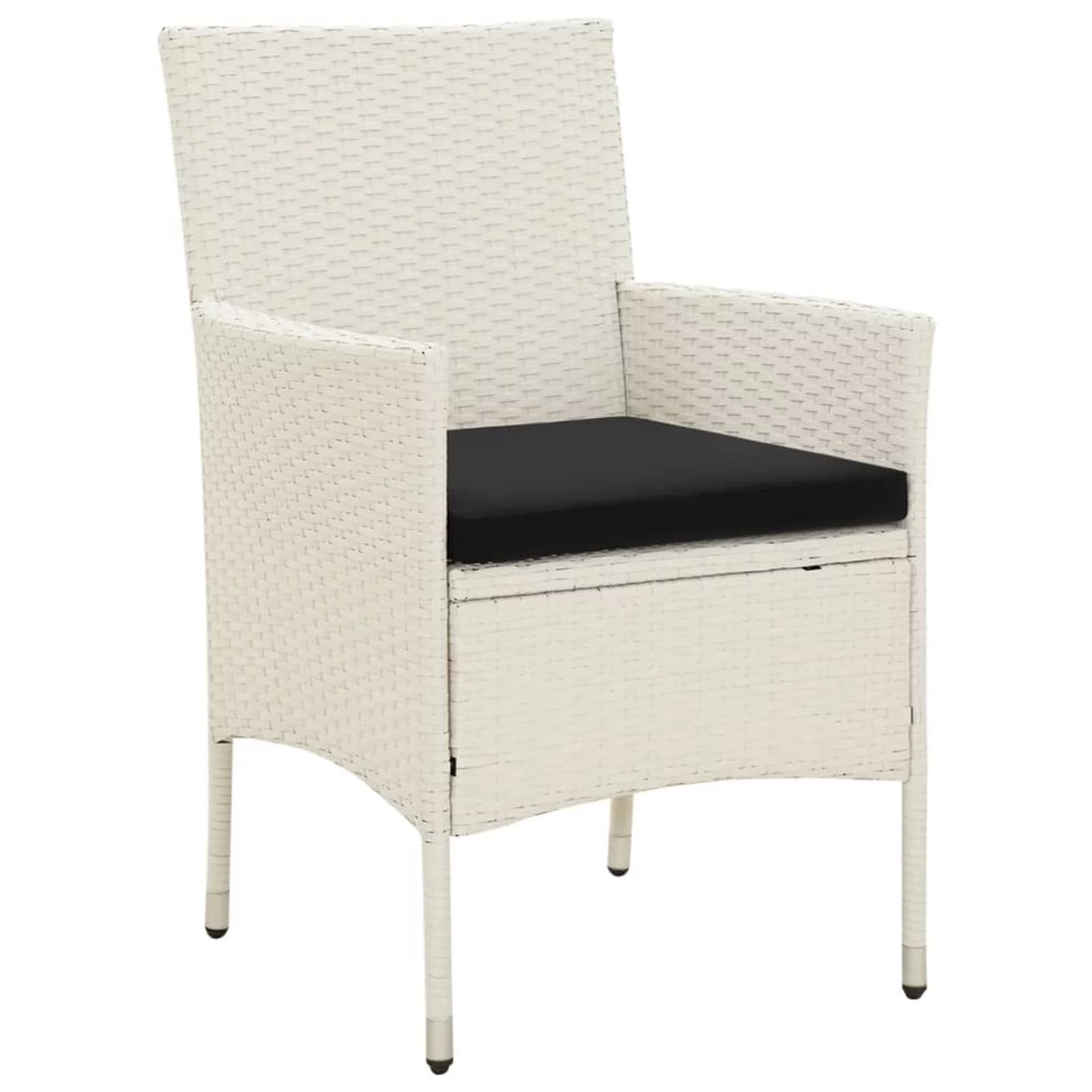 Suzicca Patio Chairs with Cushions 2 pcs Poly Rattan White
