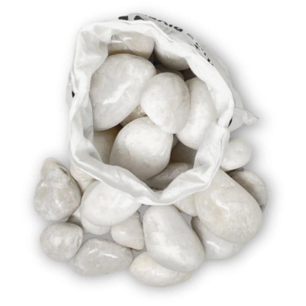 White River Rocks For Plants - 15 Pounds - White Rocks With Smooth, Polished Surfaces - 1-3 Inch Stones For Planters, Aquarium Decorations, Vase, Fireplace, Landscaping, Outdoor Decor
