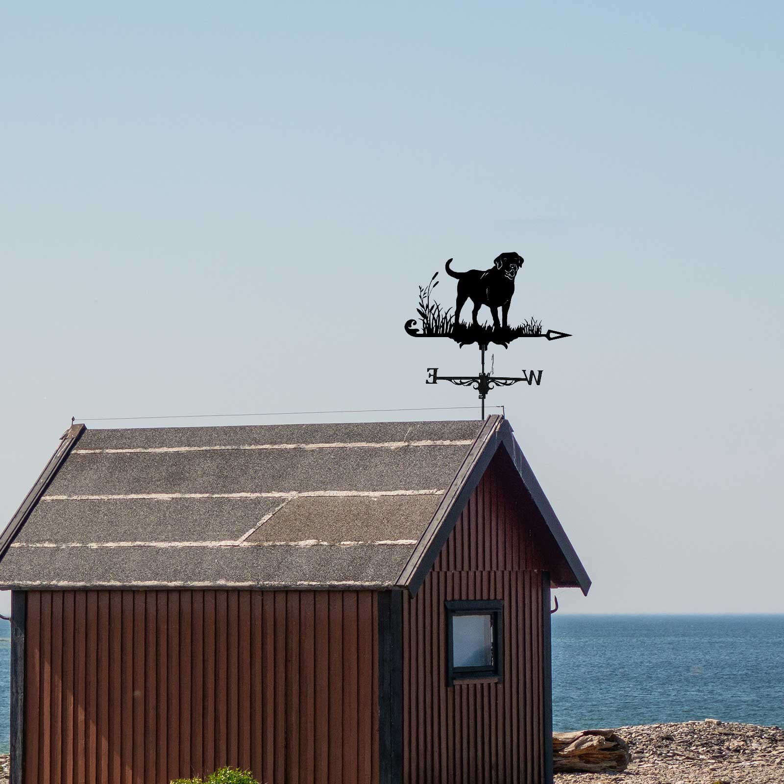 Garden Stake Weather Vane,Metal Iron Art Decor Outdoor Lawns Patio Labrador