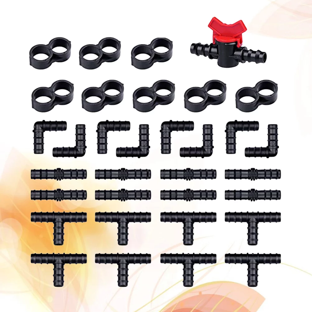 Guichaokj 33pcs PE Spray Nozzles Spray Atomization Irrigation Drippers Sprinklers Emitter Drip (Black)