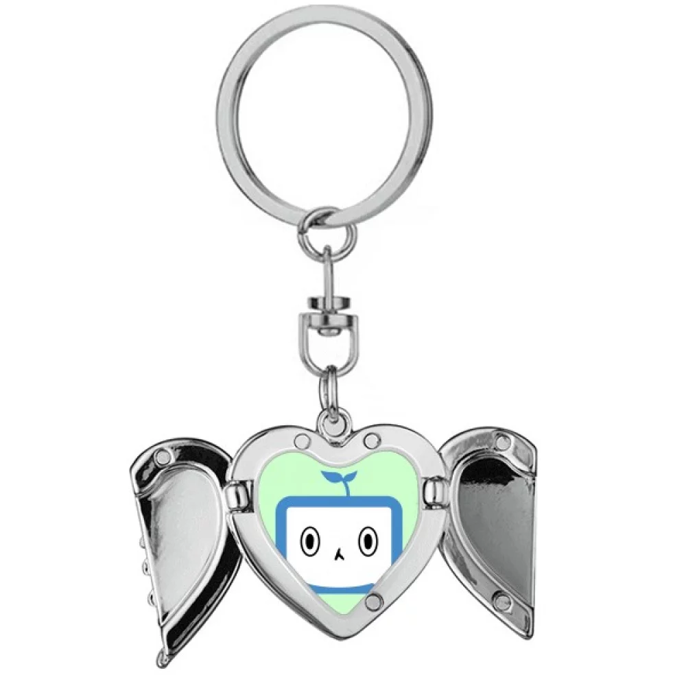 Saplings Lovely Small TV Face Original Heart Angel Wing Key Chain Holder