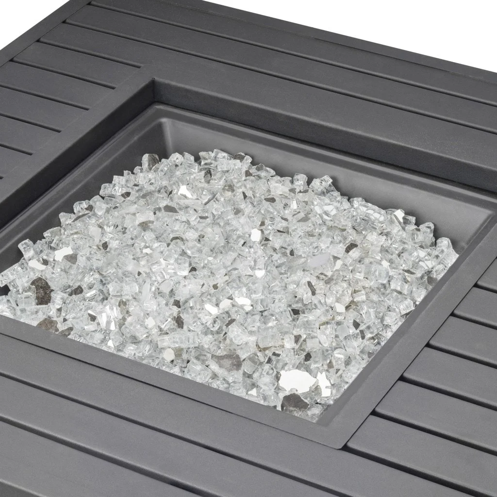 HomeRoots  Premium Crystal Clear Decorative Fire Pit Glass Amber