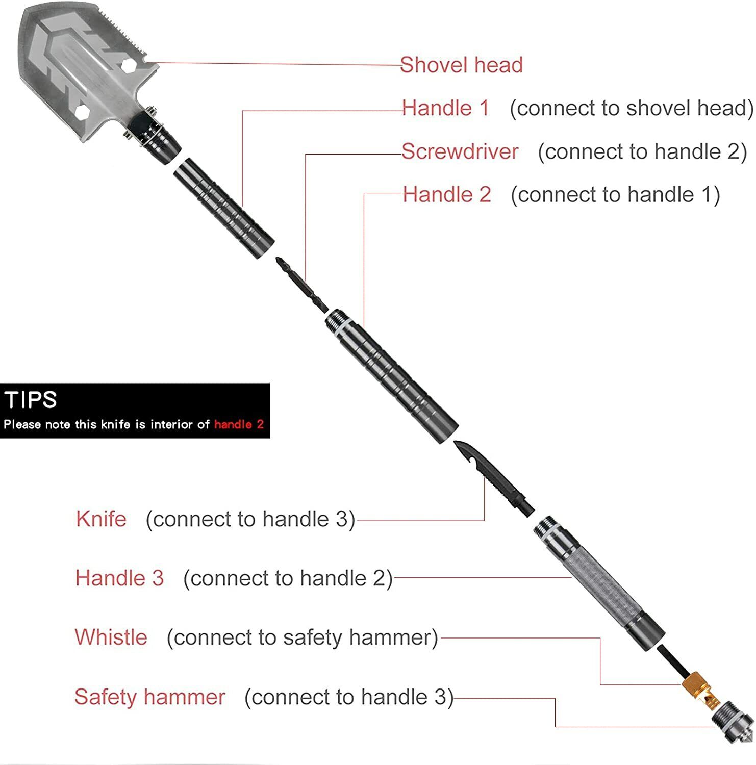 Outdoor Survival Folding Shovel Camping Gear Tactical Hunting Car Emergency Tool