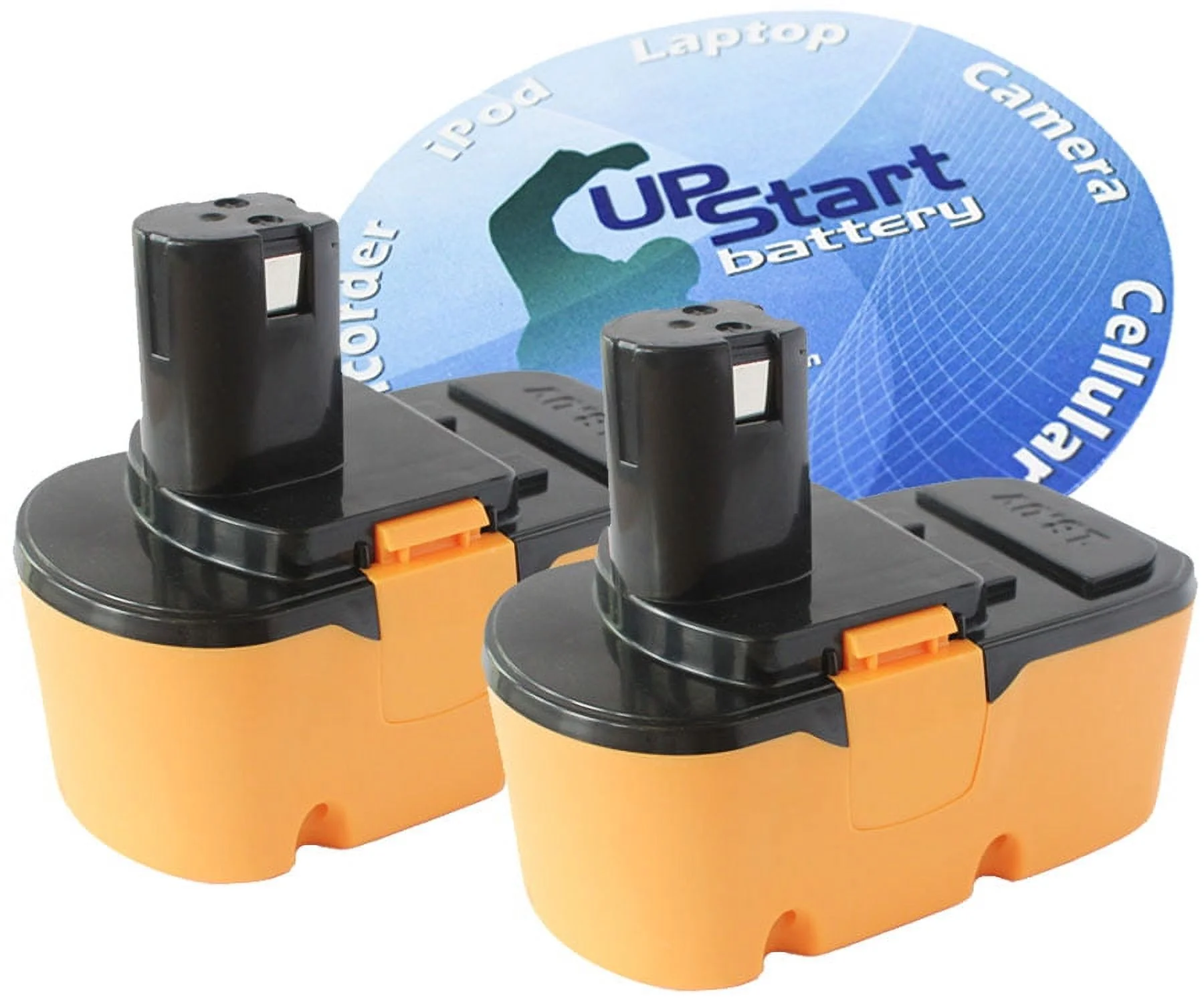 2-Pack UpStart Battery Ryobi P301 Battery - Replacement Ryobi 18V Battery (1300mAh, NICD)