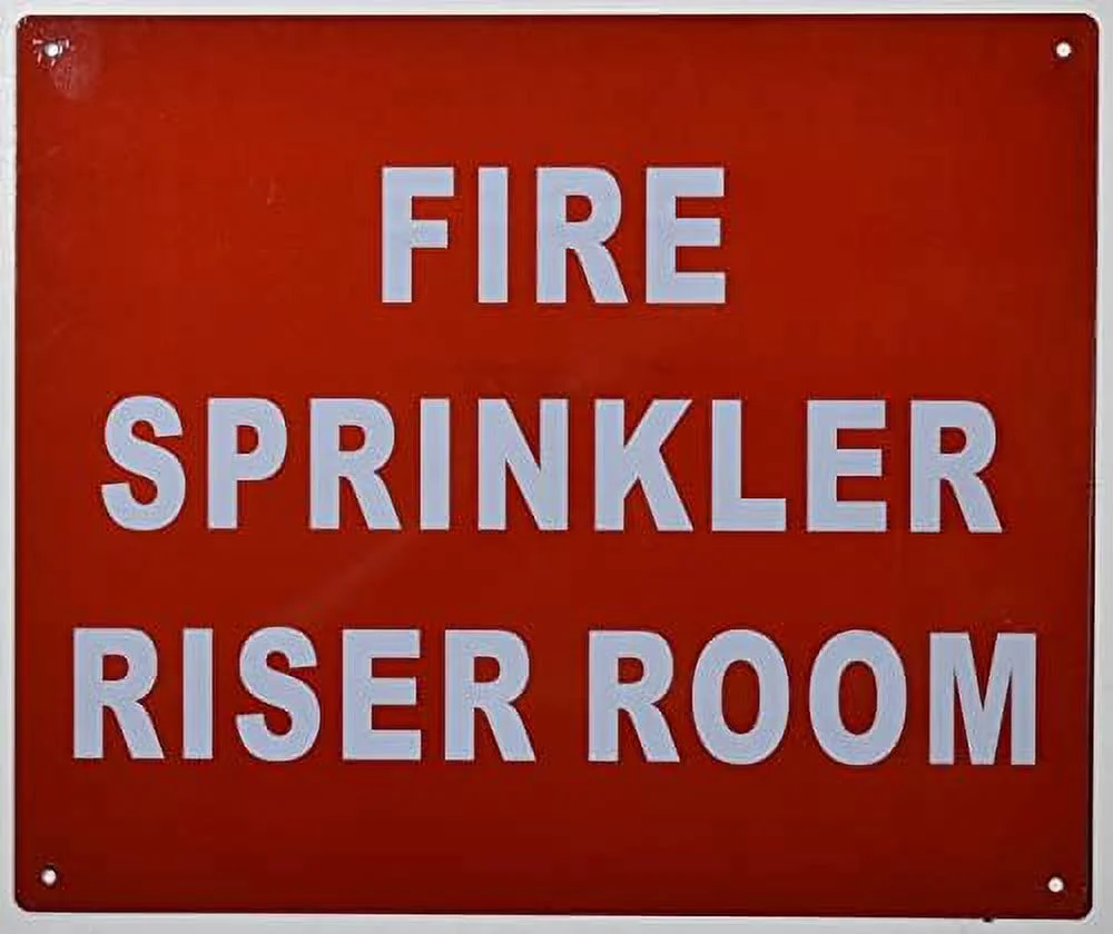FIRE SPRINKLER RISER ROOM SIGN (REFLECTIVE 10X12 INCH,HEAVY DUTY, RUST FREE, ALUMINIUM)