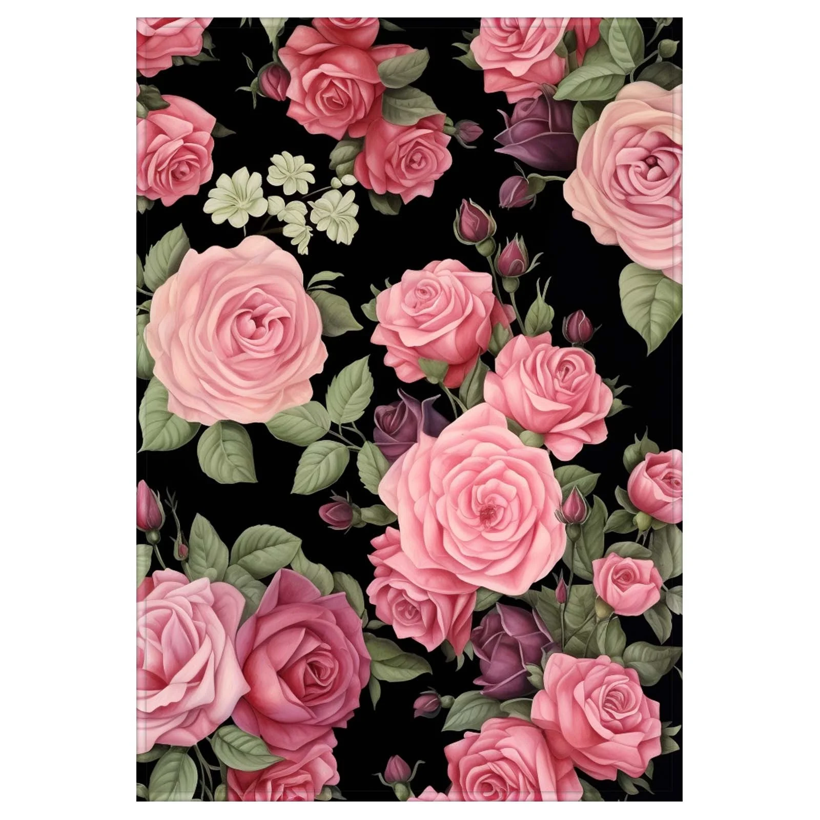 iju7gthy Carpet Foam 4th of July Party Black Flowers Blanket Super Soft Flannel All Lightweight Living Room/Bedroom Warming Blanket 70X100Cm/100X150Cm