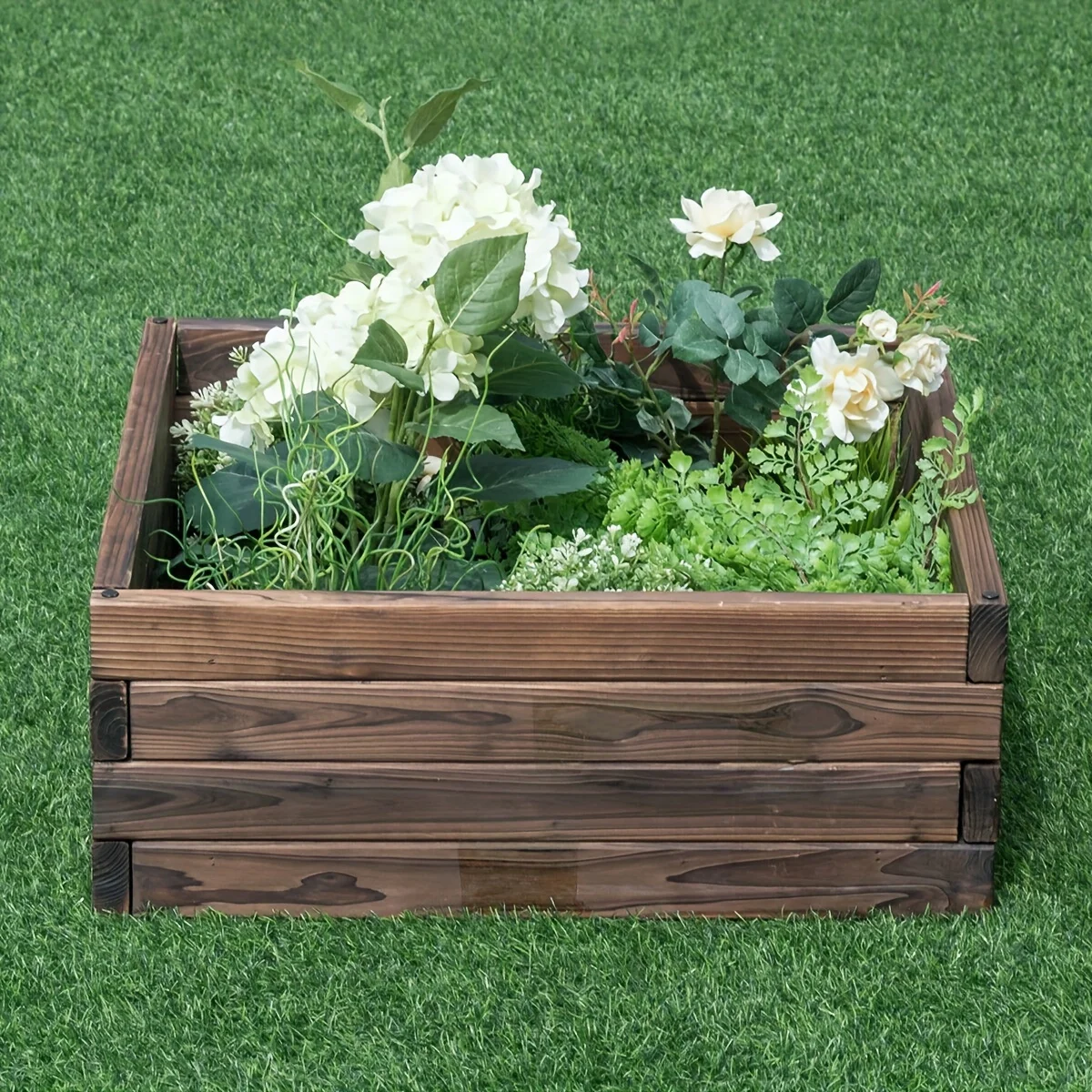 Wooden Square Raised Garden Bed Flower Vegetables Seeds Planter Kit Elevated Box Patio