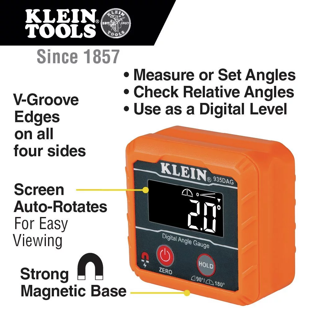 Klein Tools Digital Angle Gauge and Level, Orange