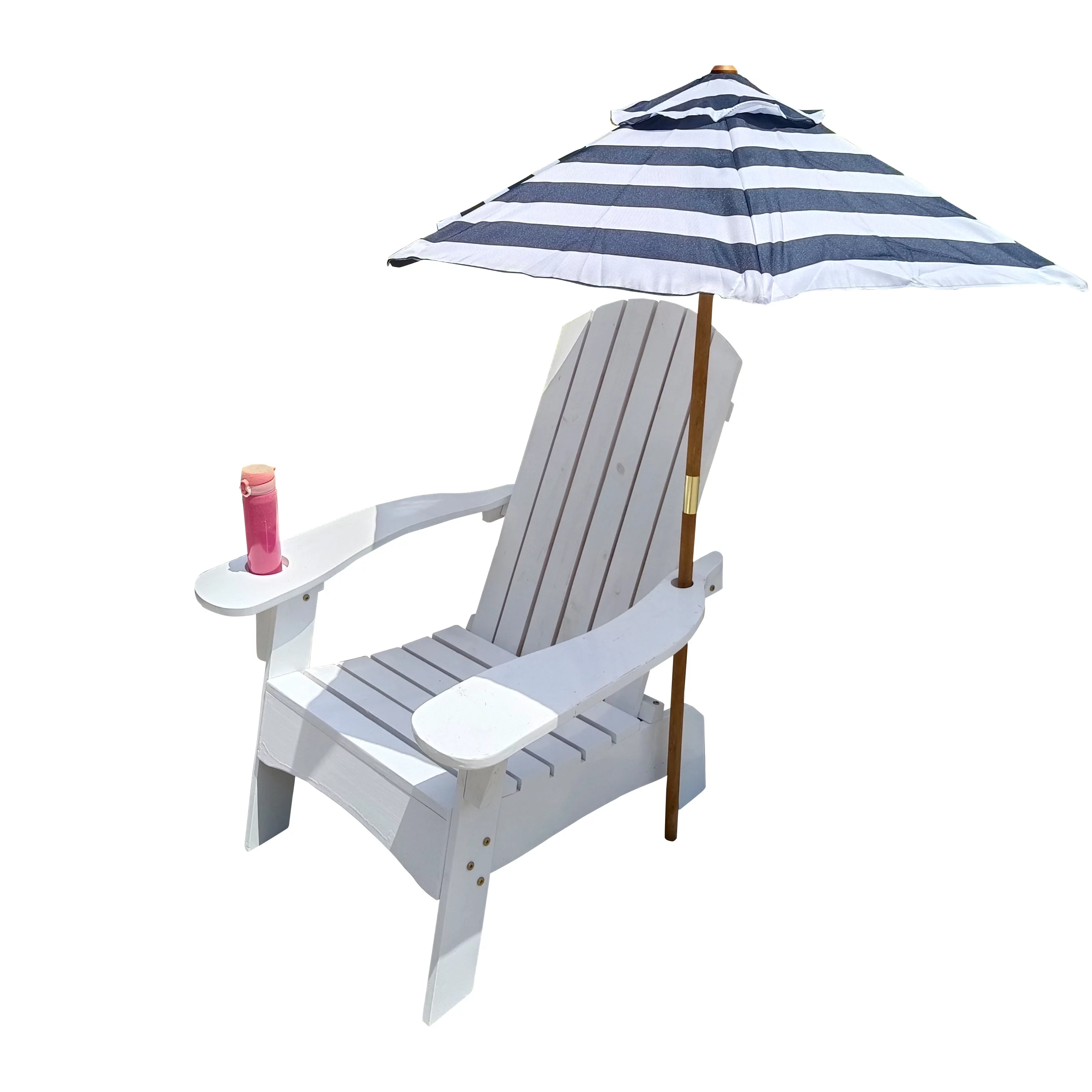 White Adirondack Chair with Umbrella Hole - Relax in Style