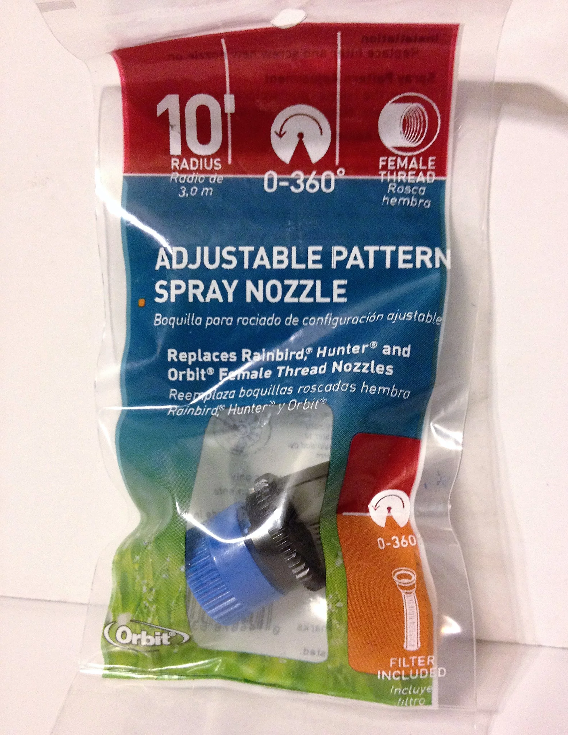 Orbit 53582 Adjustable Arc Sprinkler Spray Head Nozzle, 10-Feet