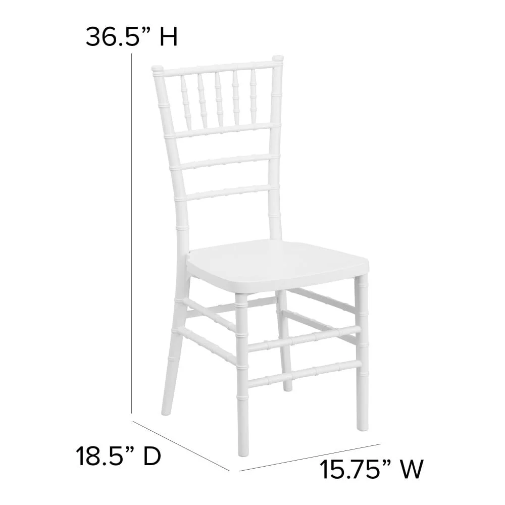 Flash Furniture Resin Stacking Chiavari Chair - Hospitality and Event Seating White