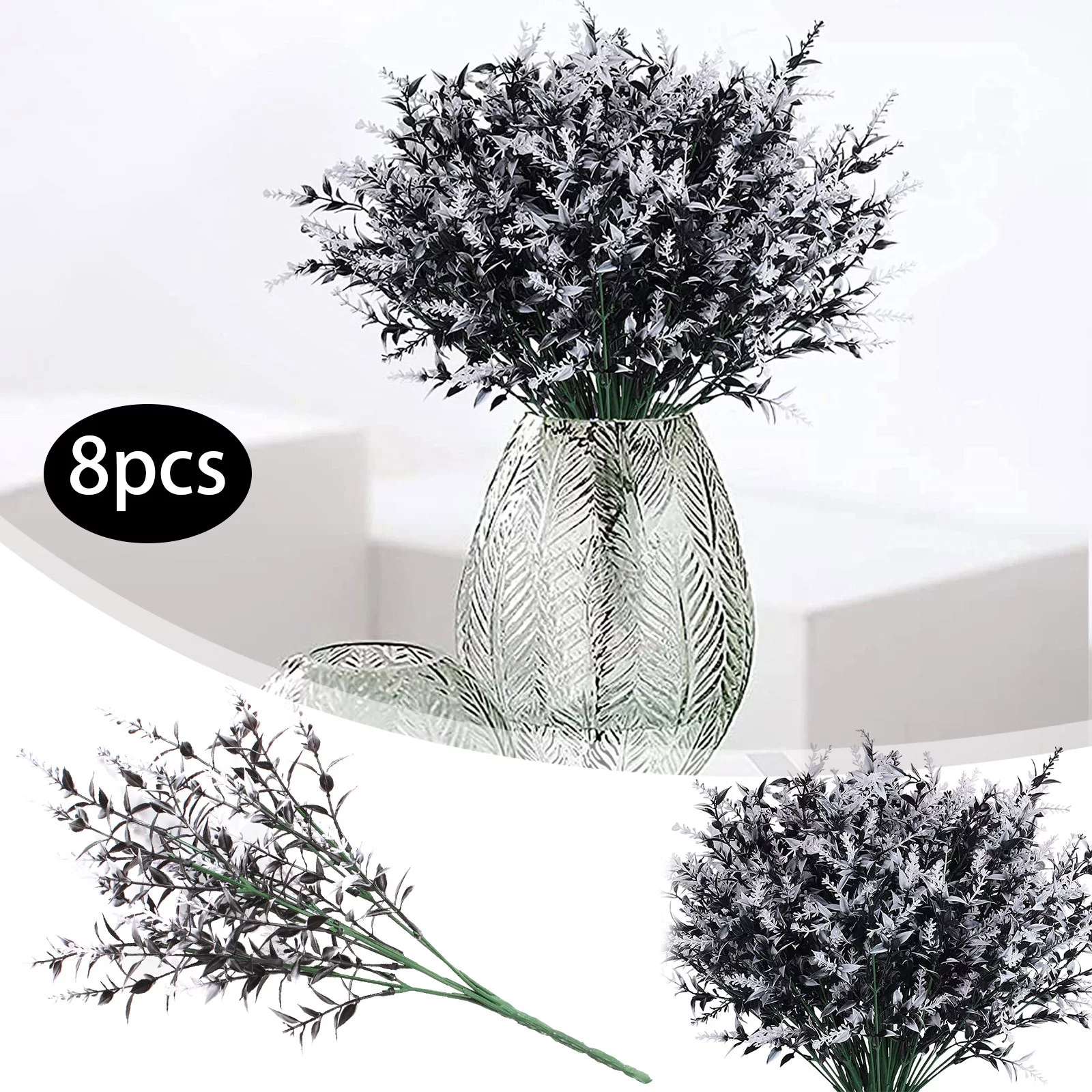 Yeetfub Faux flowers Silk Flowers Flowers Flowers Lavender Faux Plastic 8Bundle For Home Artificial Flowers for Window Garden Office Patio Planter Pathway Front Porch