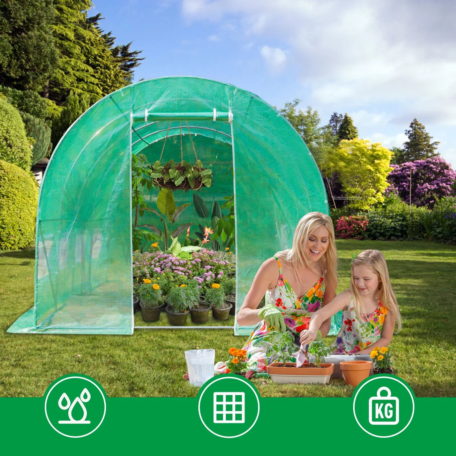 Zimtown 20' x10' x7' Green Portable Outdoor Garden Walk in Greenhouse