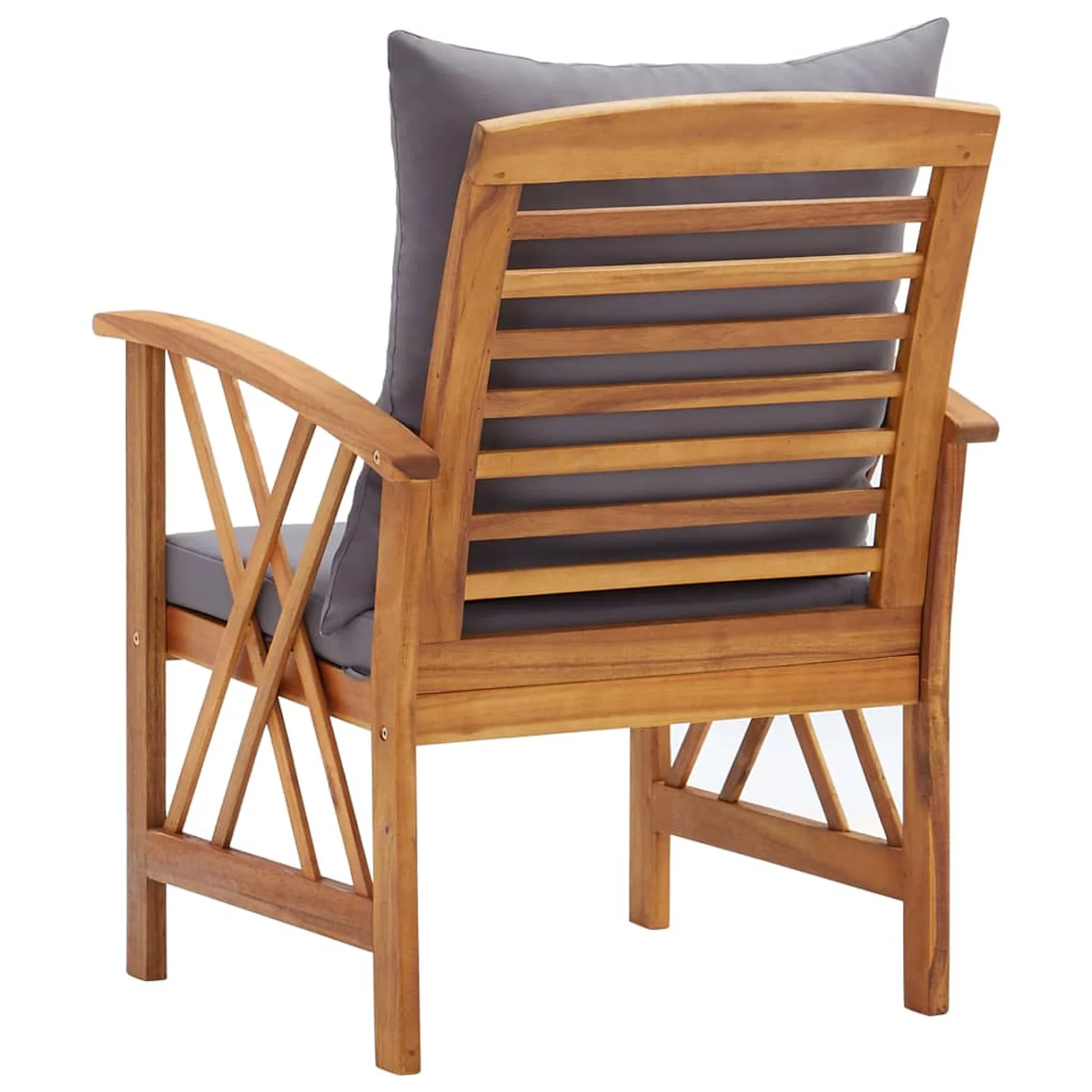 Andoer Garden Chairs with Cushions 2 pcs Solid Acacia Wood