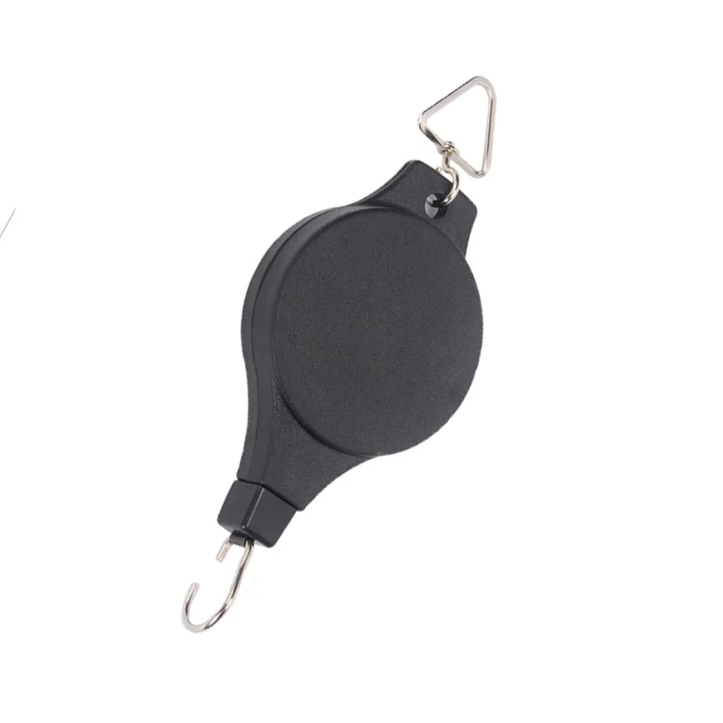 Heavy Duty Retractable Pulley Hanging Basket Pull Down Hanger Garden Plant Pots Hook, Holds Up to 15kg/33LBS, Black