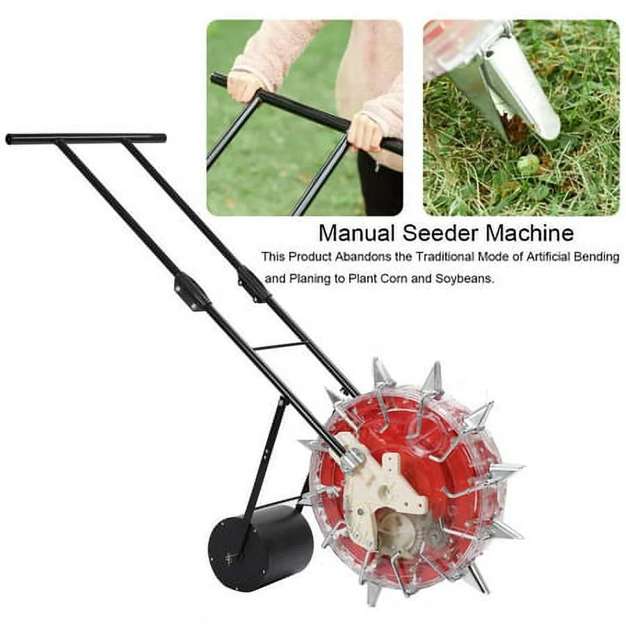 ECUTEE Manual Seed Planter Spreader Peanut Corn Bean Planter Handheld Seeding Machine Garden Hand-push Roller Seeder