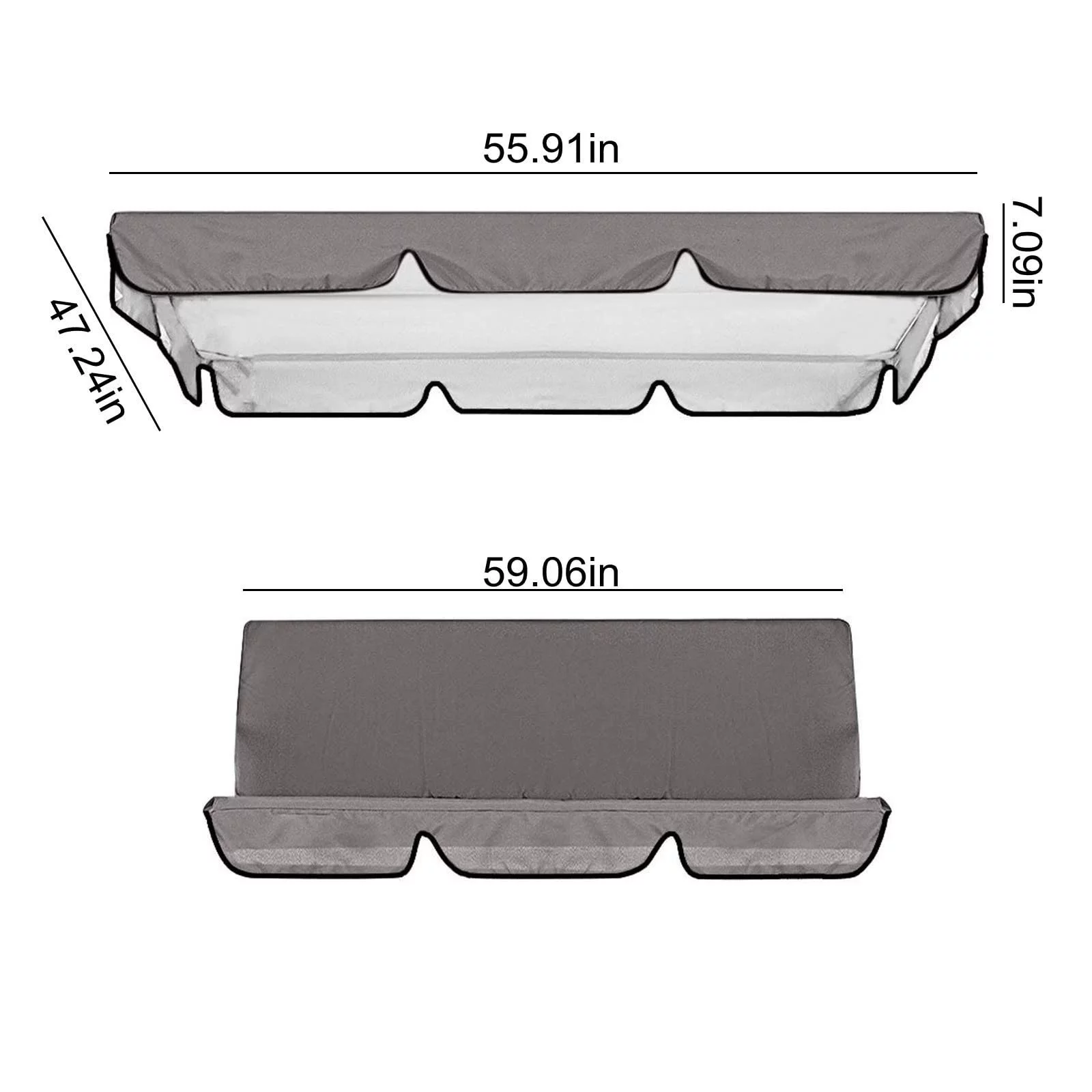 TIIFSWHS Waterproof Polyester Canopy Replacement Canopy Block Garden Outdoor Porch Patio Swing Canopy Replacement Cover Veranda Table Cover Shrub Cover Pet Covers for Couch Couch