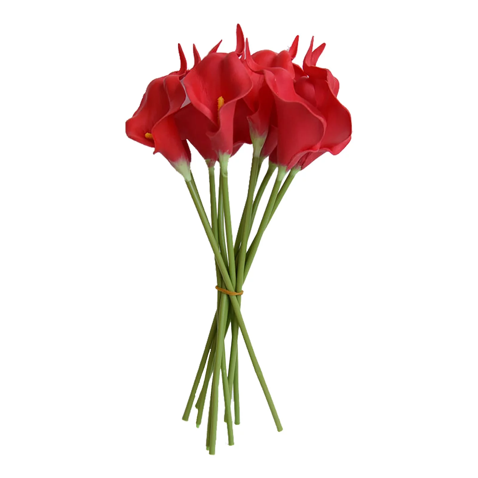 YDNGF Simulated flowers 10pc Home Wedding Party Room Calla Lily Artificial Manmade Flowers Bouquet Red 10 Pcs