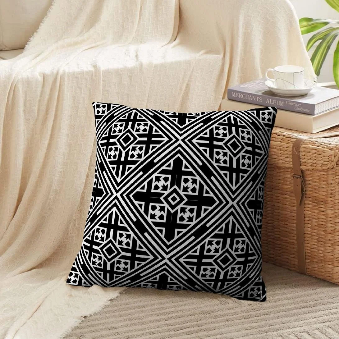 LALILO Throw Pillow Covers Art Black And White Geometric Art Cushion Cover 18