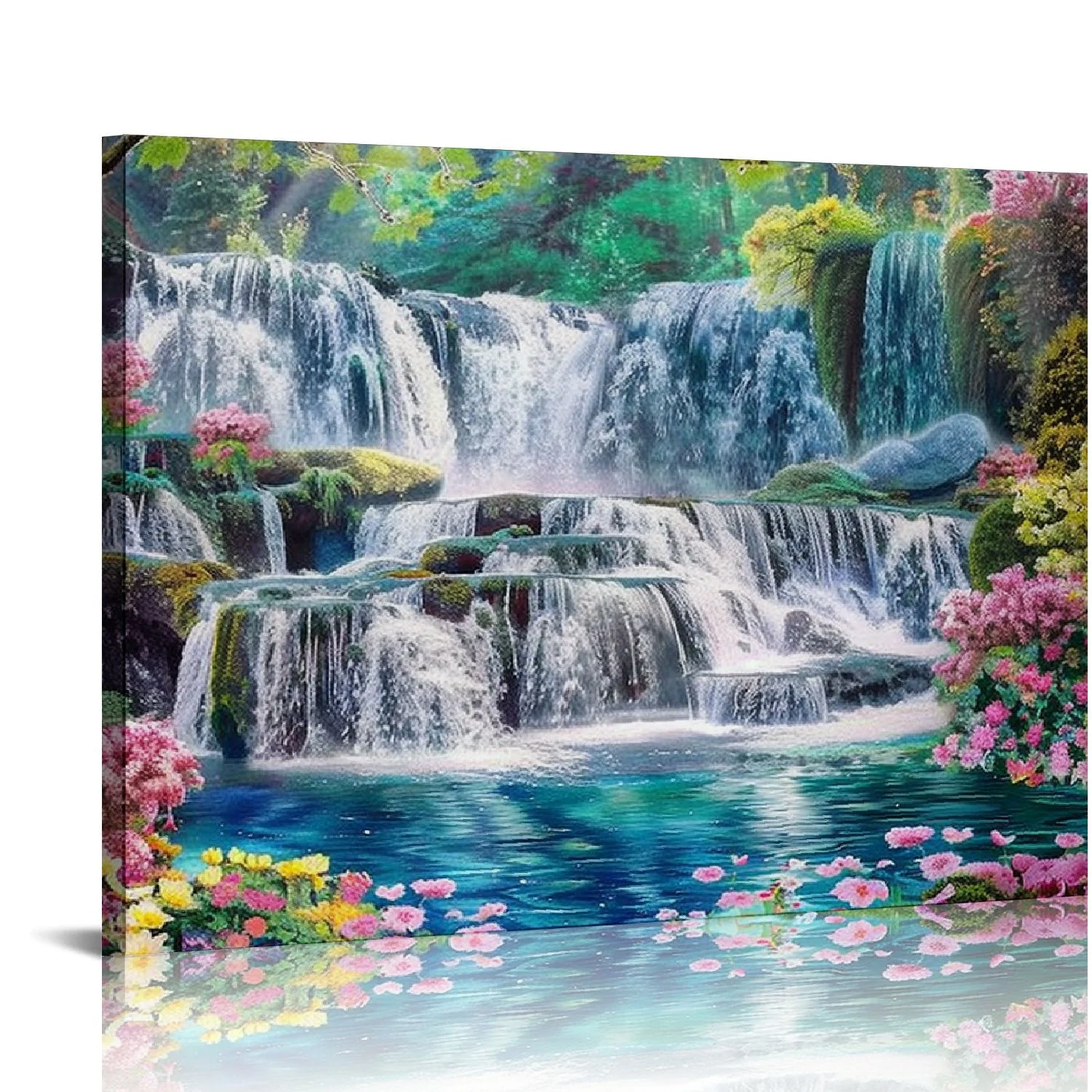 CANFLASHION  Waterfall Canvas Art Pictures Wall Decor Painting Posters Print Living Room Bedroom Prints Wall Art With Framed