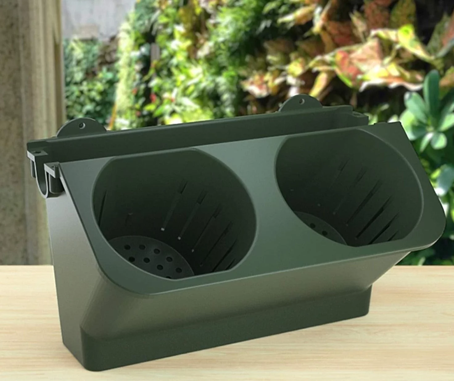 Stack Plant -Vertical Garden Plant Box Set - Self Watering Flower Pot Stackable Wall Planter (Green) (4pcs)