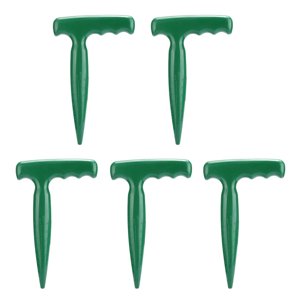 Delaman Garden Puncher 5Pcs Handheld Plastic Garden Soil Puncher Digging Hole Tool for Seedling Transplanting Planting