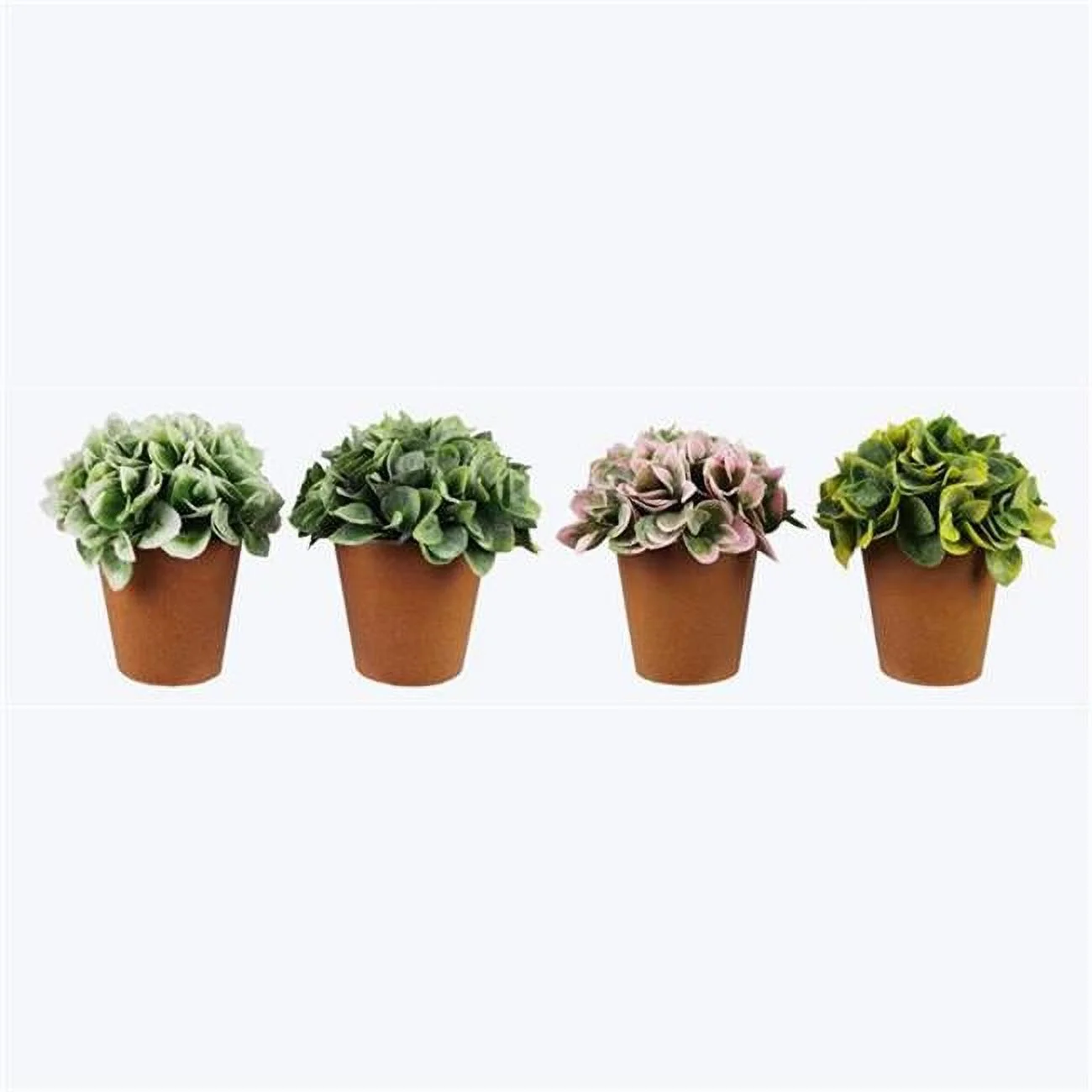 6.5 in. Artificial Plants in Terracotta-Like Pots, Assorted Style - Set of 4