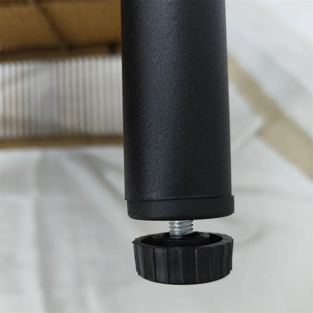 DEELIGHT PE Wicker Egg Chair with Cushion and Side Table Black