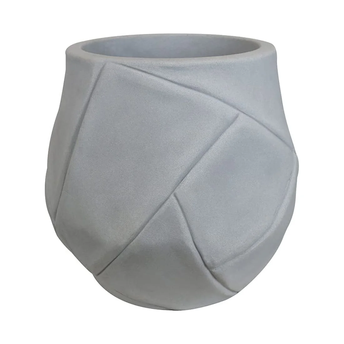 Ecobo 17.7 inches Eco-Friendly Round Pot Planter, Palma Indoor/Outdoor use, Durable, Versatile & Lightweight, Designed by Brazilian Artisans, Contemporary All-Weather Desi Antique Grey