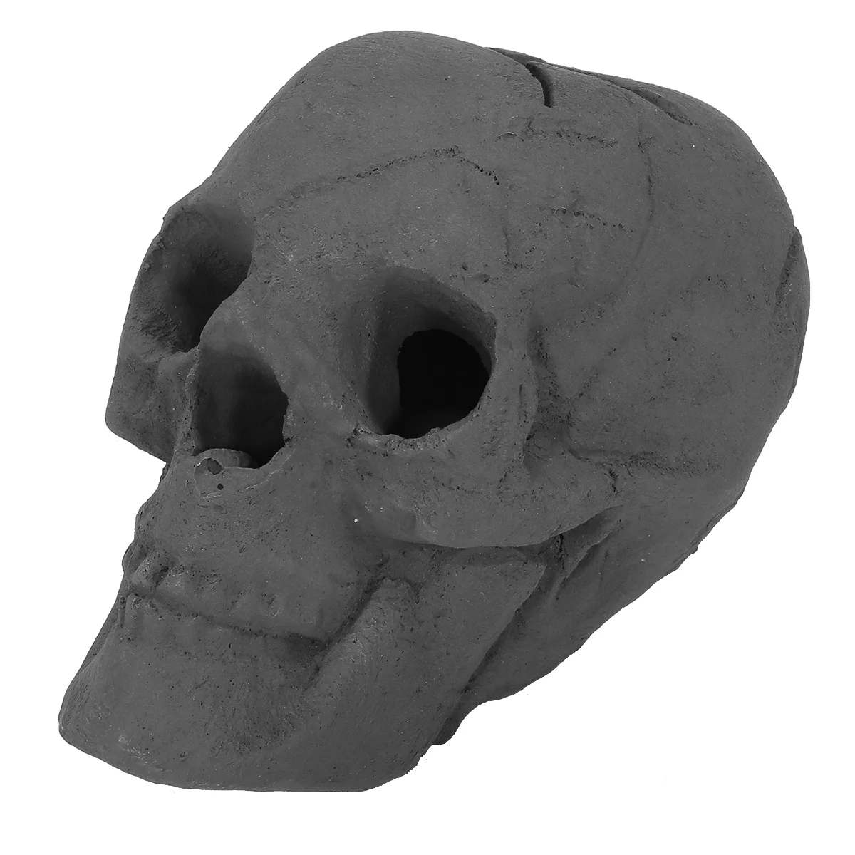Barton Ceramic Skull for Indoor and Outdoor Fire Pits and Fireplaces Single Fireproof Ceramic Skull - Black