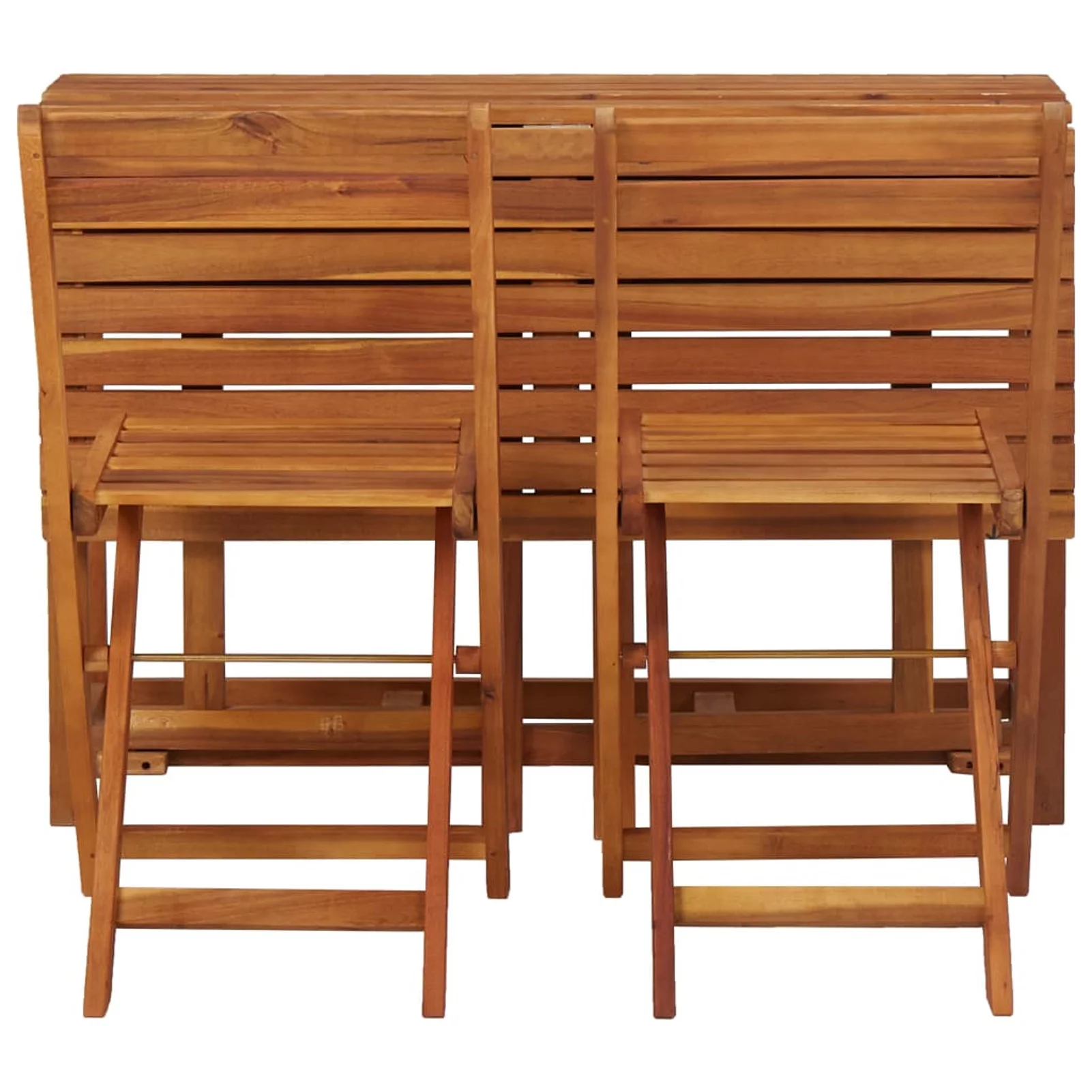 Andoer Balcony Planter Table with 2 Bistro Chairs Solid Acacia Wood