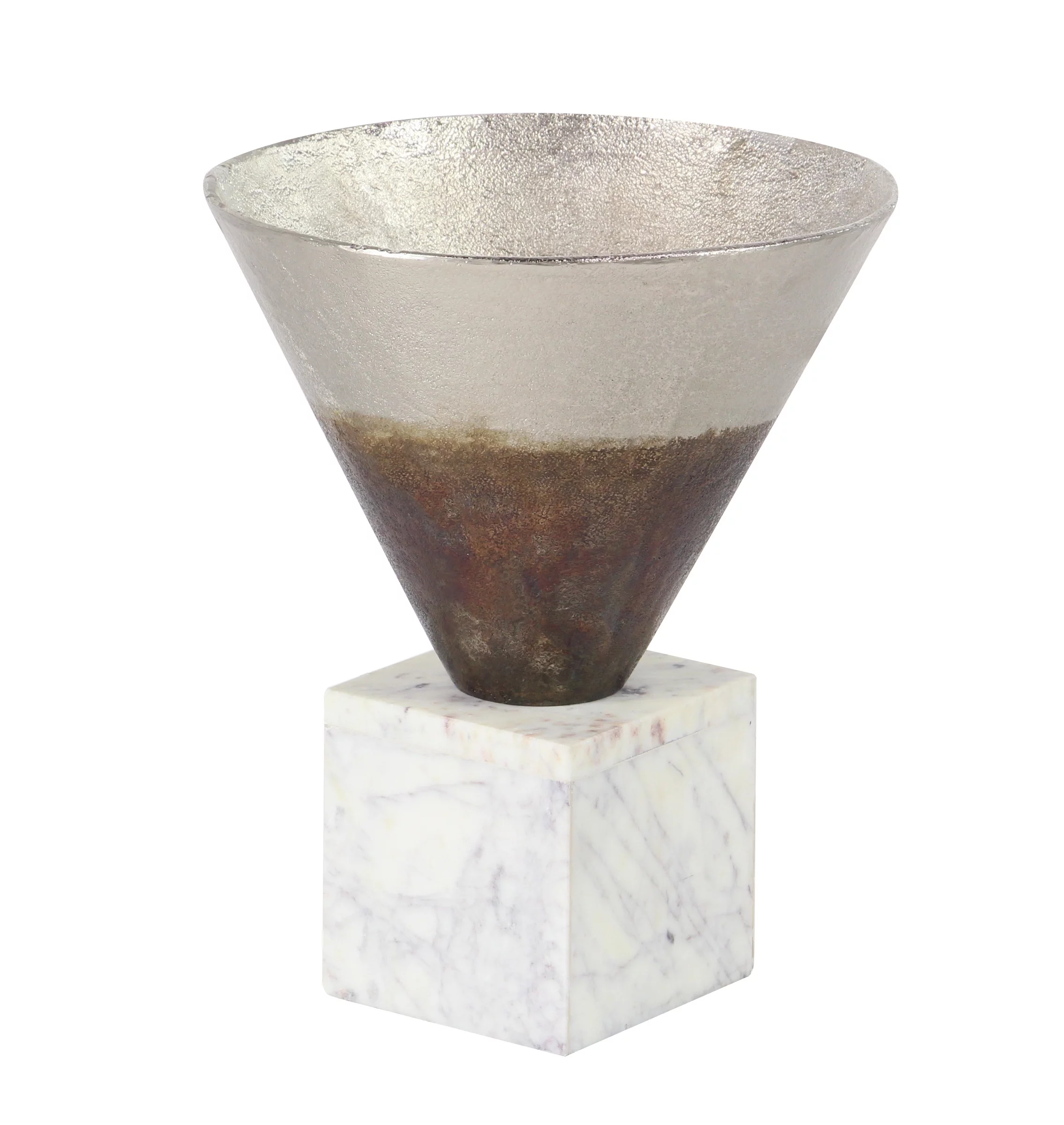 Decmode Rustic 13 X 10 Inch Funnel Pot Ombre On A Stone Base