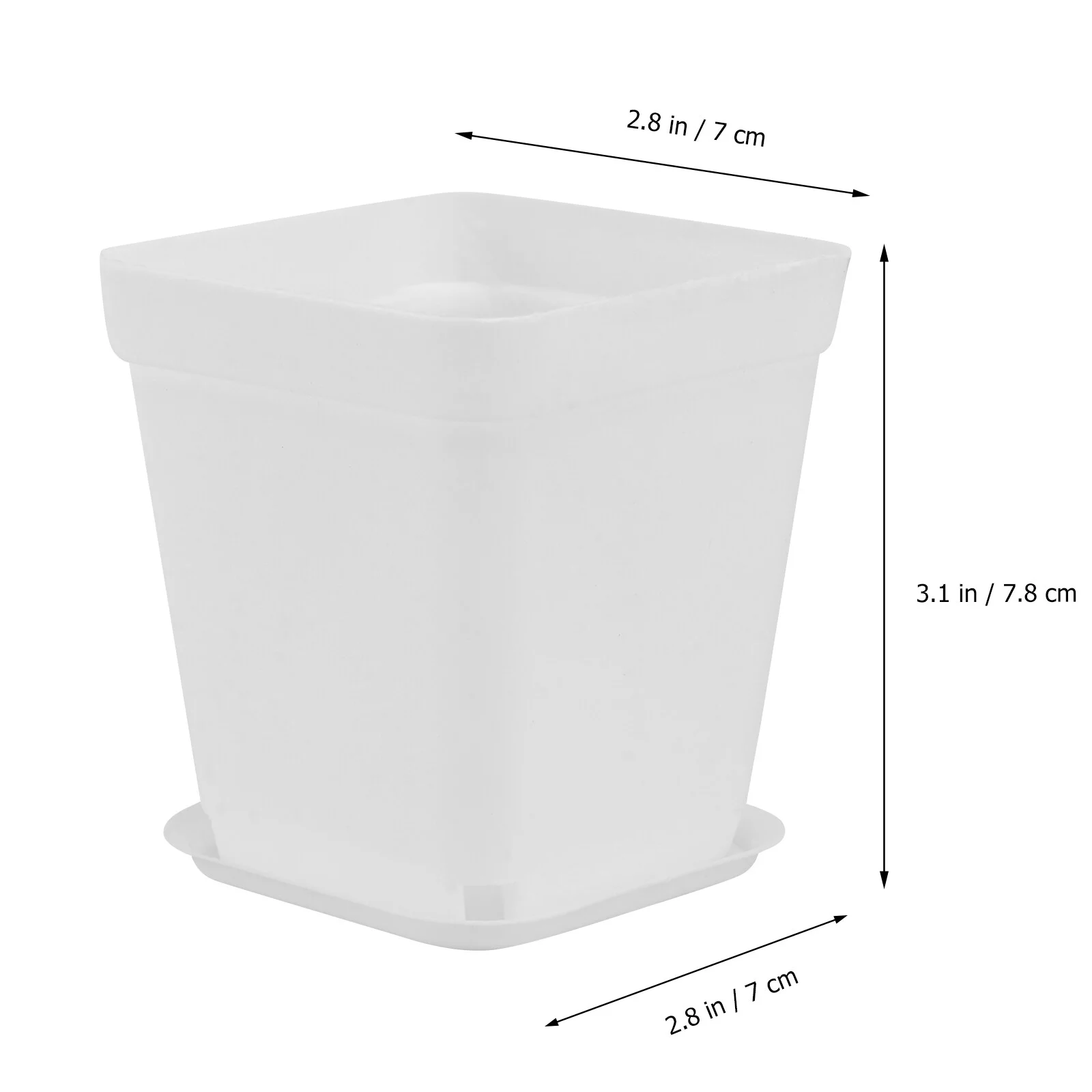 TINKSKY 10pcs Plastic Square Flower Pot Mini Decorative Flower Pots Planters Creative Succulents Nursery Floral Holder (White 7cm)
