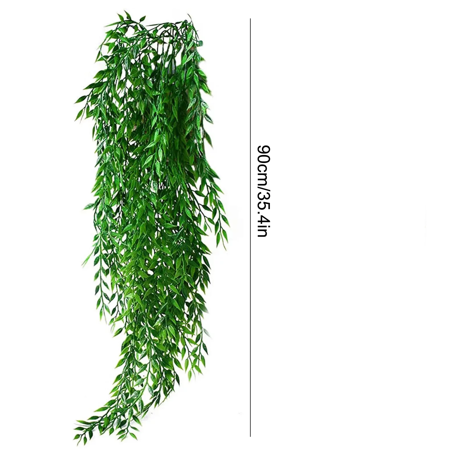2 Pcs Artificial Hanging Willows Plants Outdoor Fake Faux Greenery Hanging Vines Decorations for Home Wall Wedding Porch Garden Décor (Green)