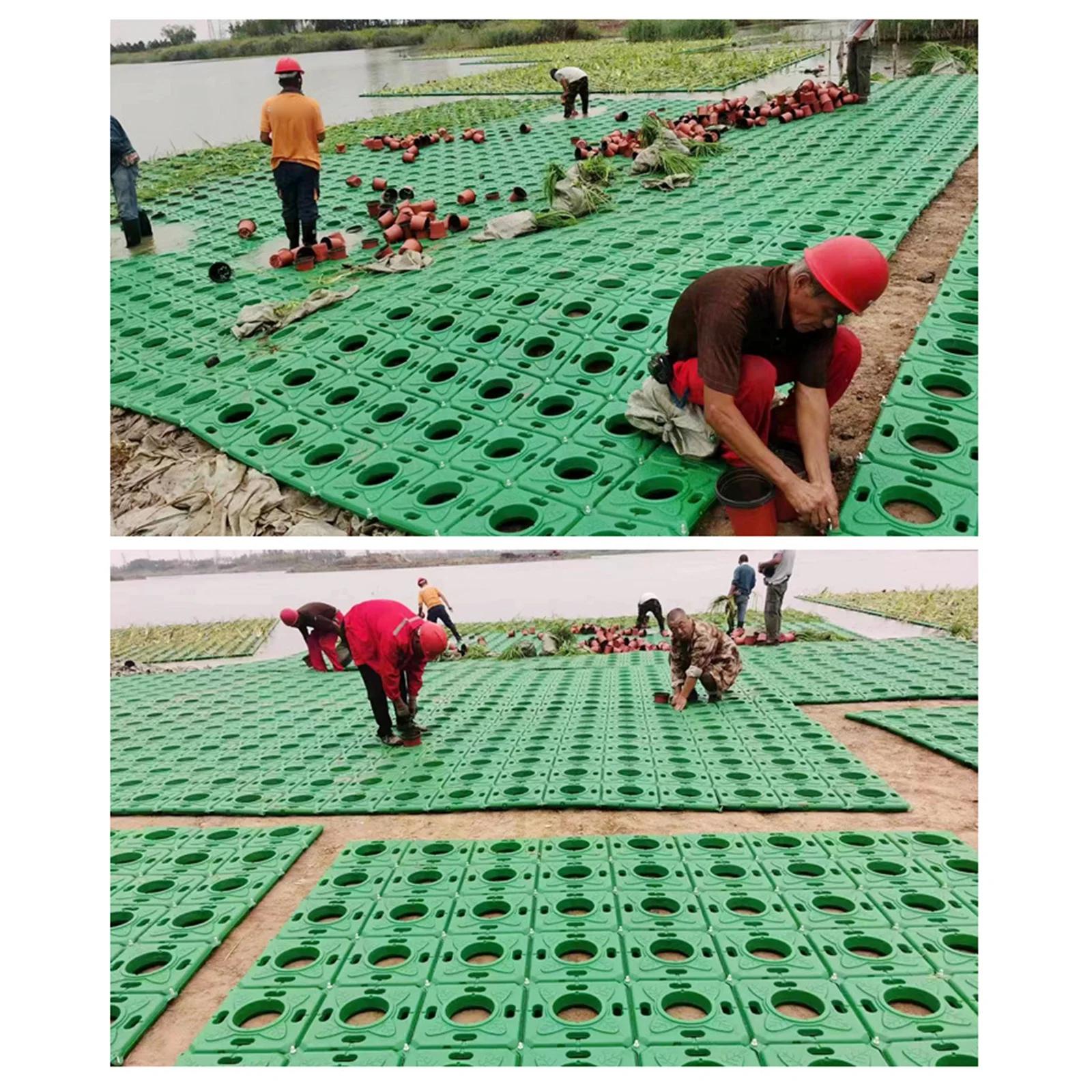 Aquaponics Floating Pond Planter Basket Set,Pond Floating Island Floating Aquatic Pots Square Garden Plants Floating Bed Pond Planting Baskets